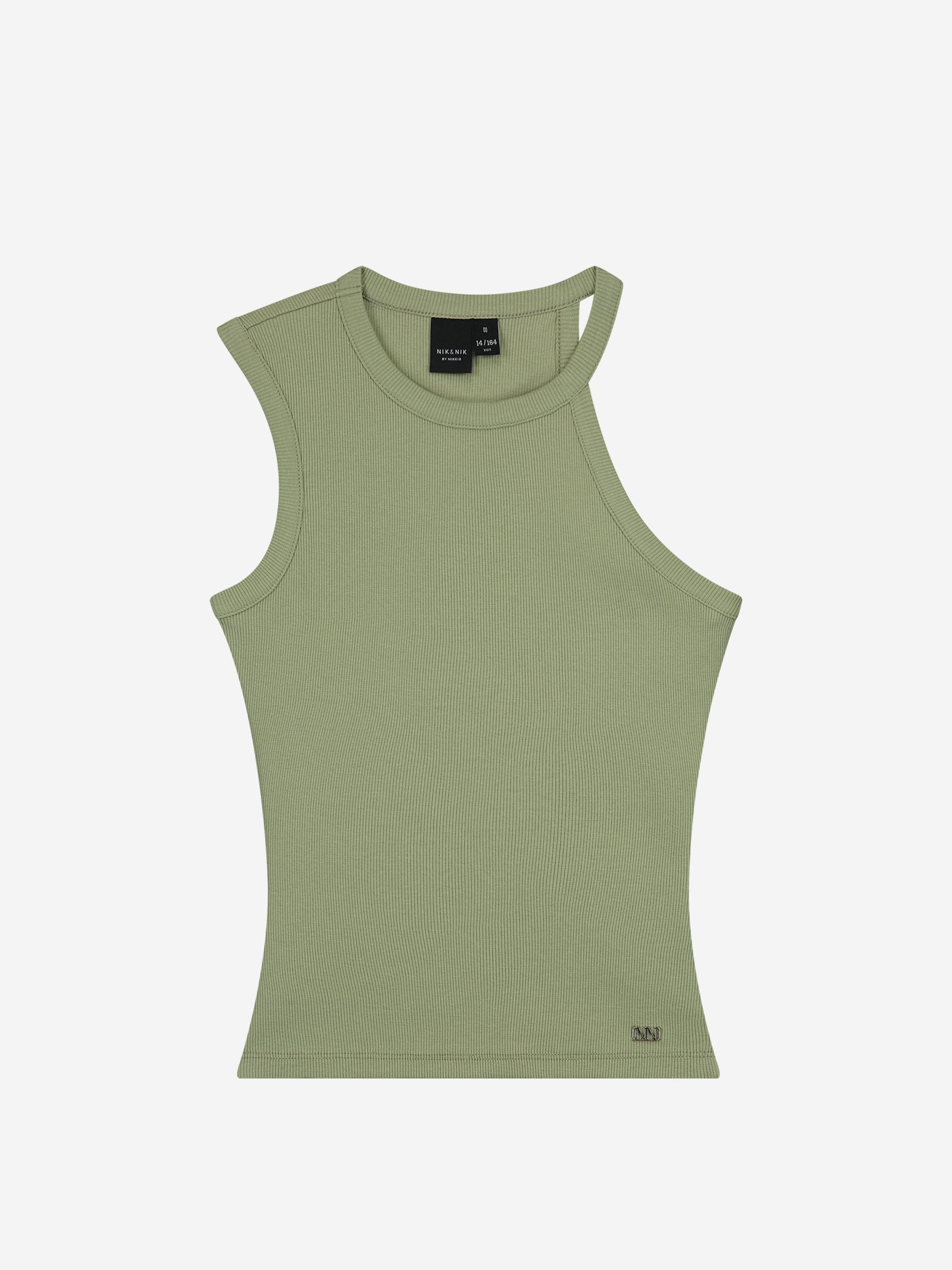 Ribbed one shoulder top