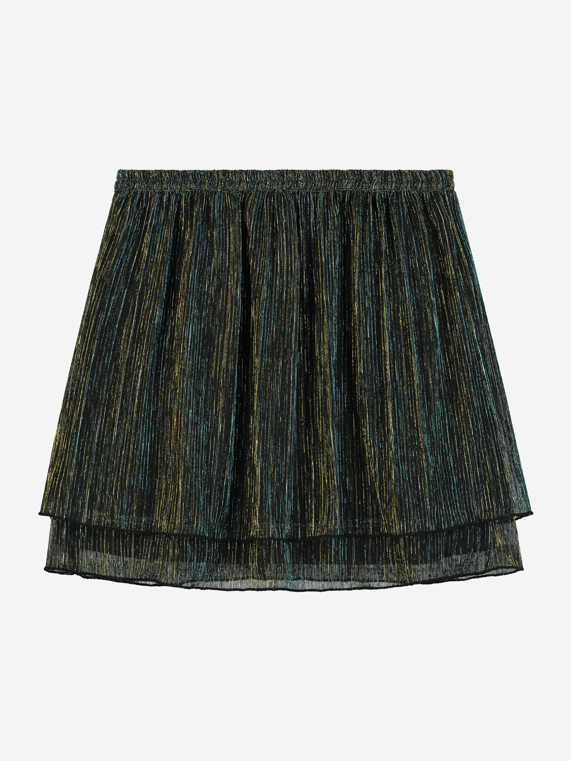 Short glitter skirt with layers
