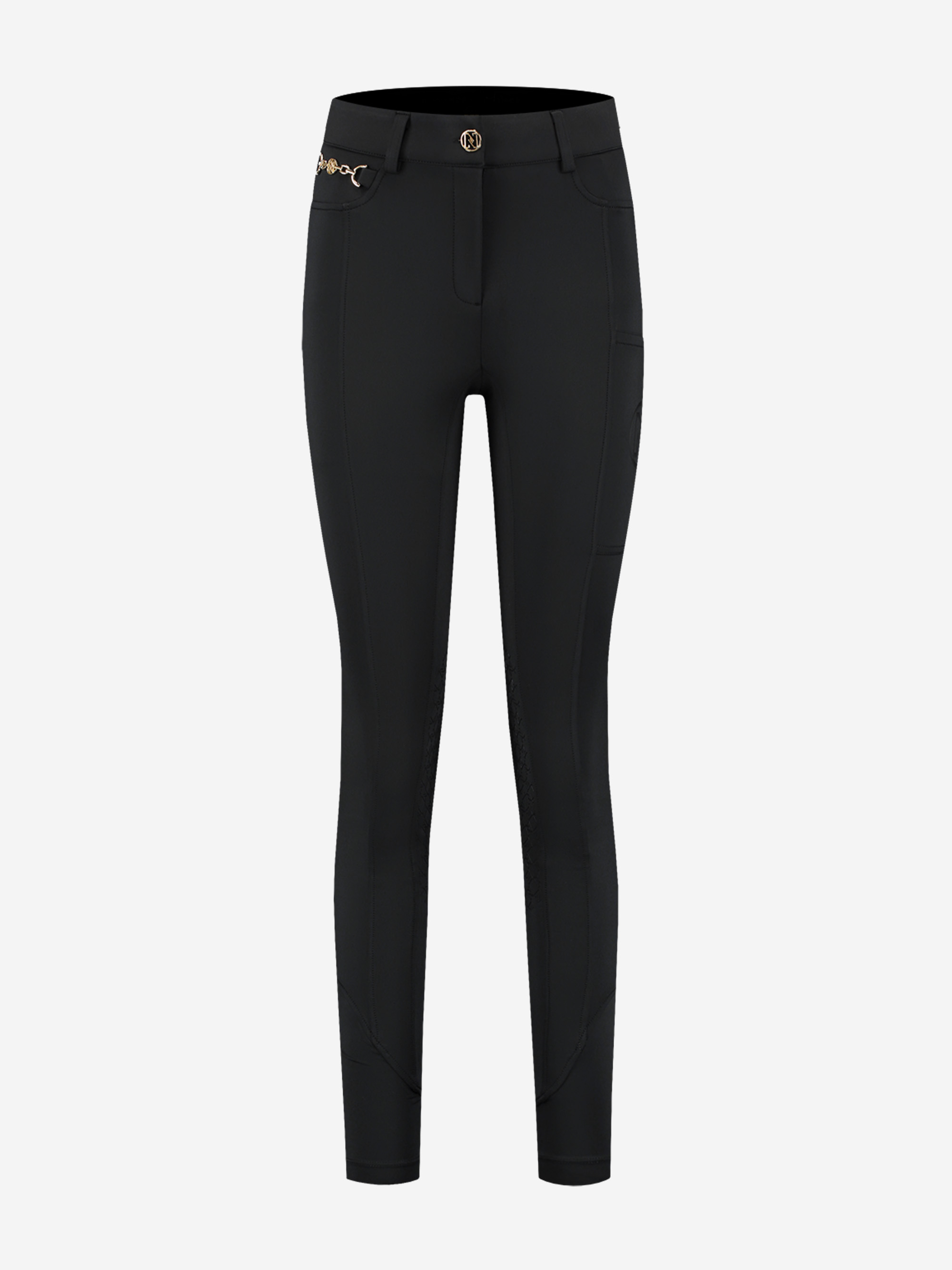 Riding breeches with chain detail