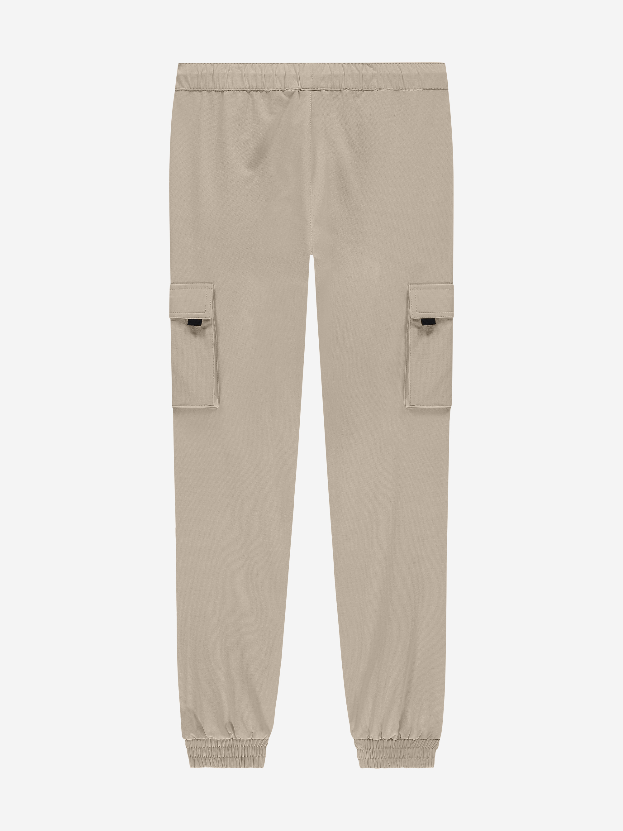 Cargo pants with elastic waistband and drawstring
