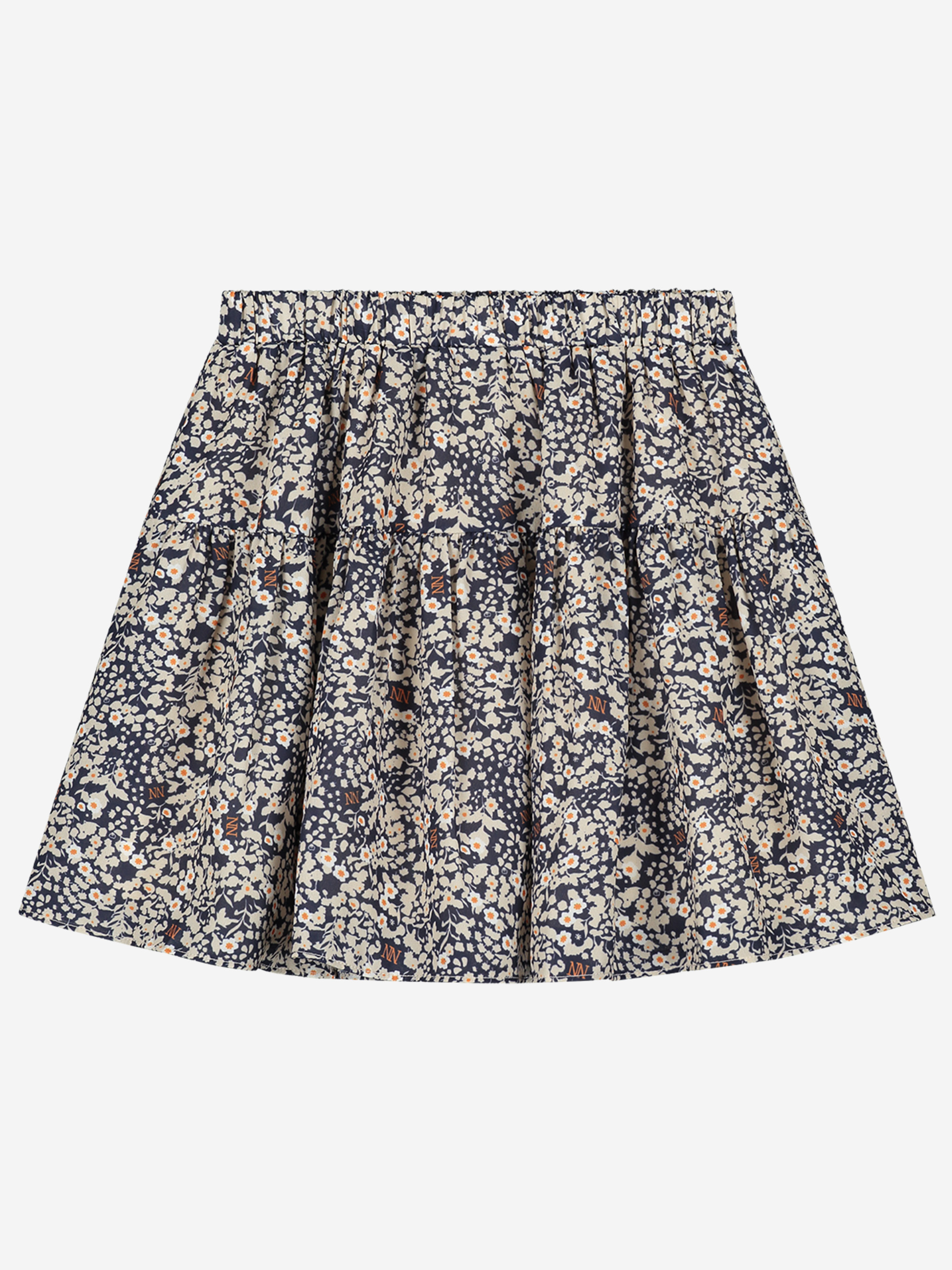 Skirt with floral print and elastic waist