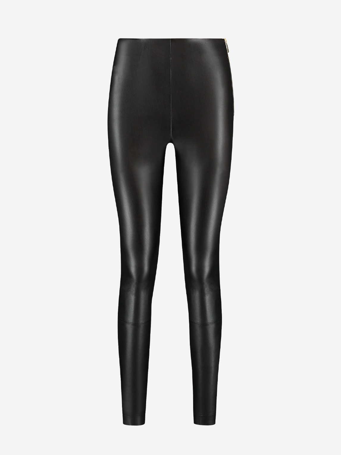 Broek van imitatieleer met hoge taille