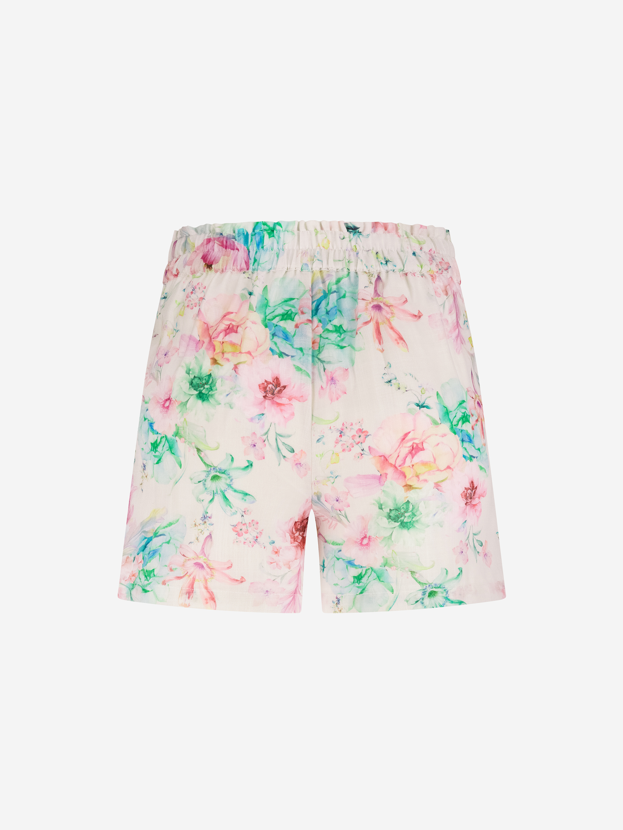 Floral print shorts with elastic waistband