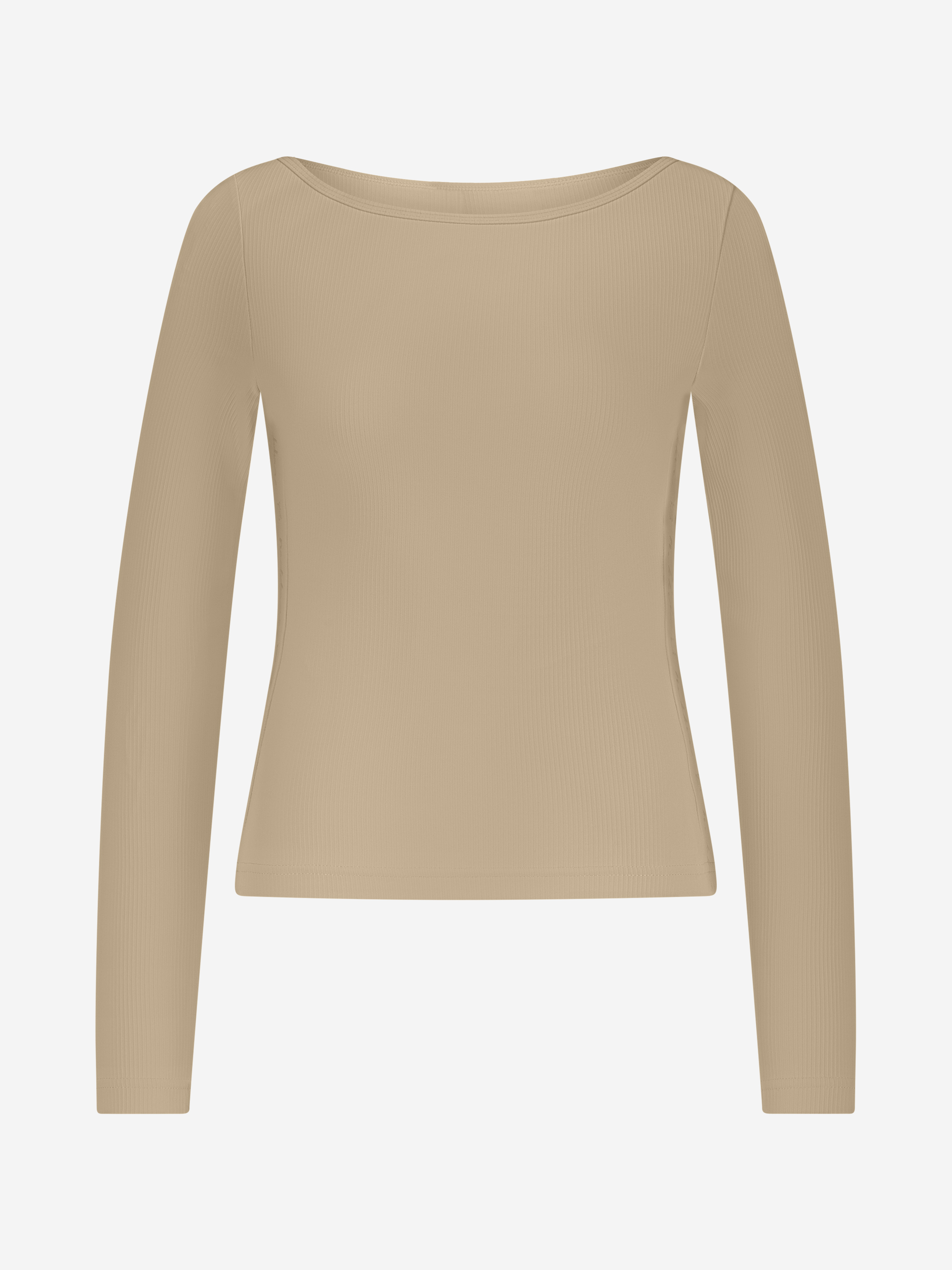 Ribbed top with boat neck and NIKKIE logo on the side