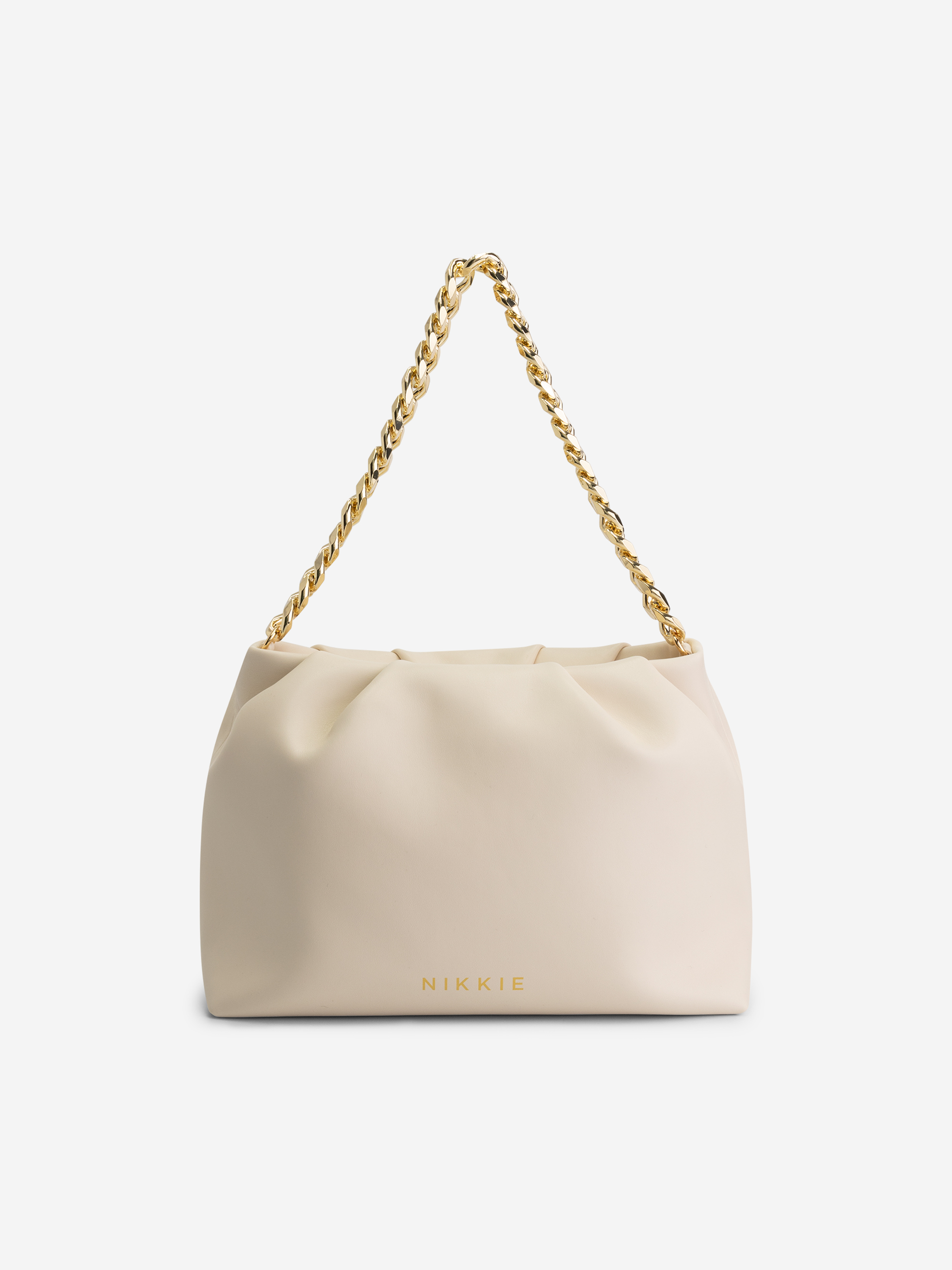 Schoudertas met N-logo en ketting hengsel