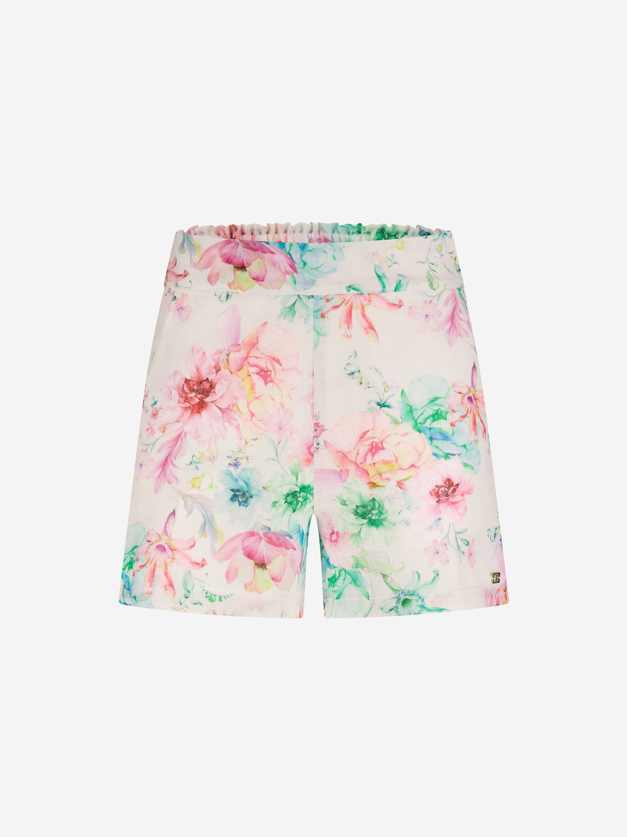 Floral print shorts with elastic waistband