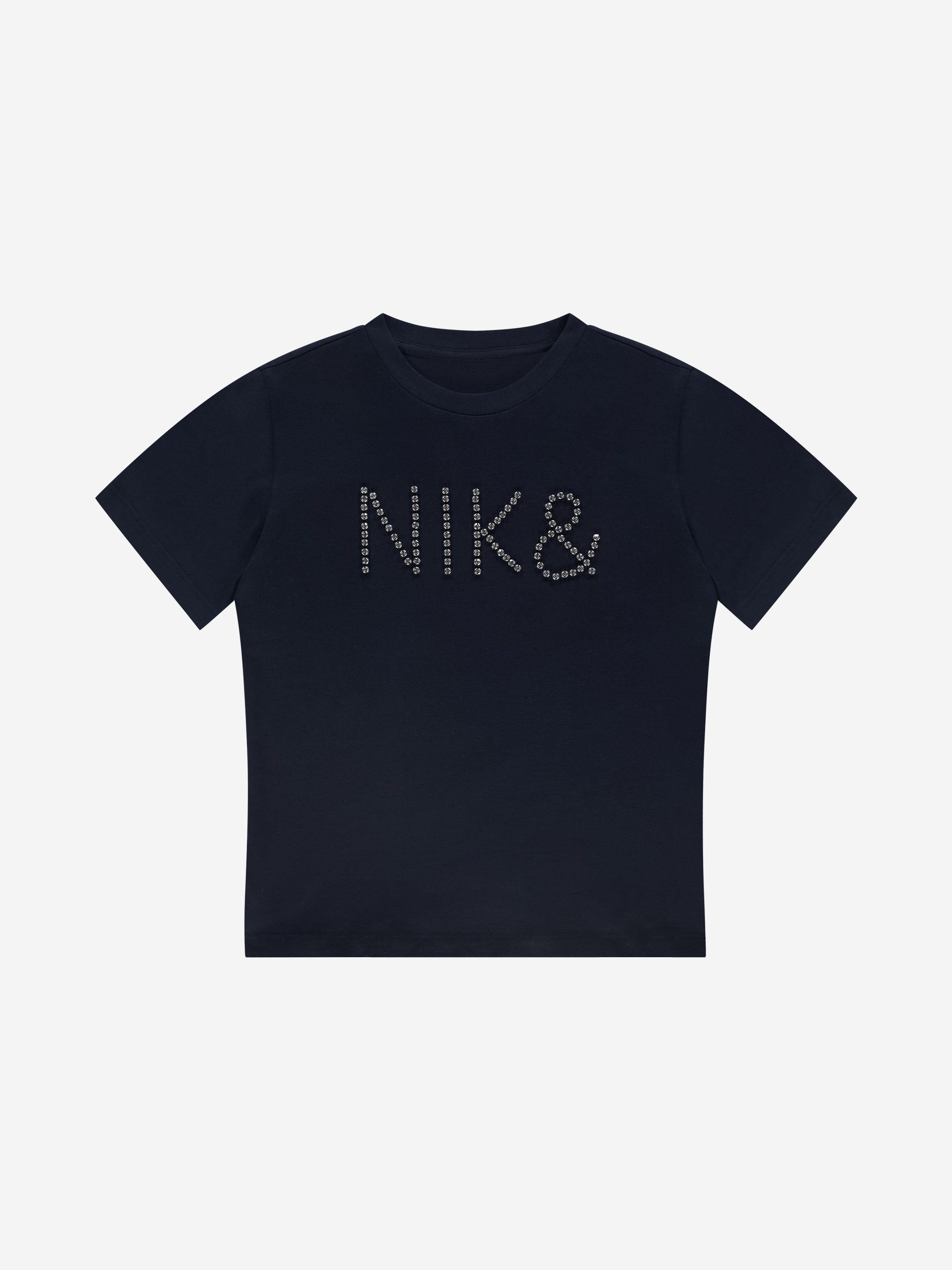 T-shirt met logo van strass steentjes
