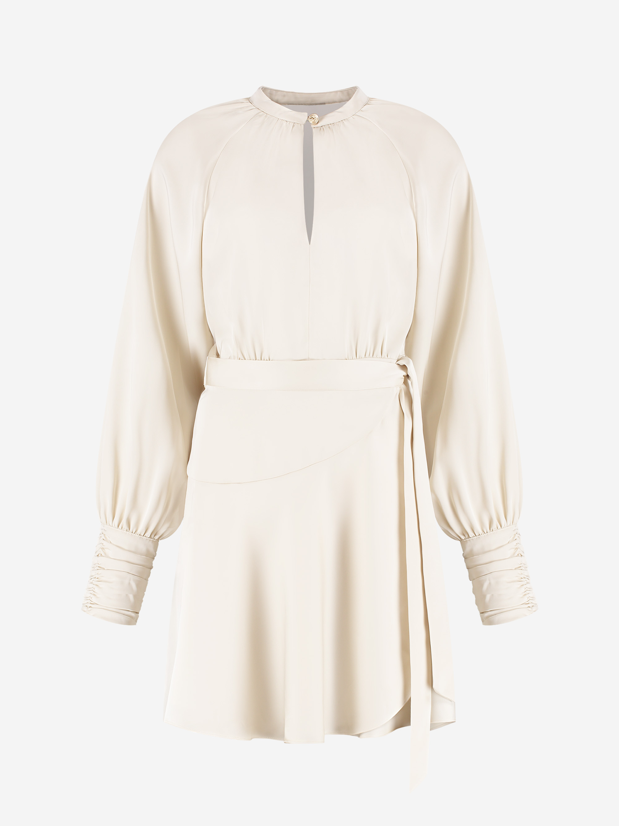 Wrap dress with satin look