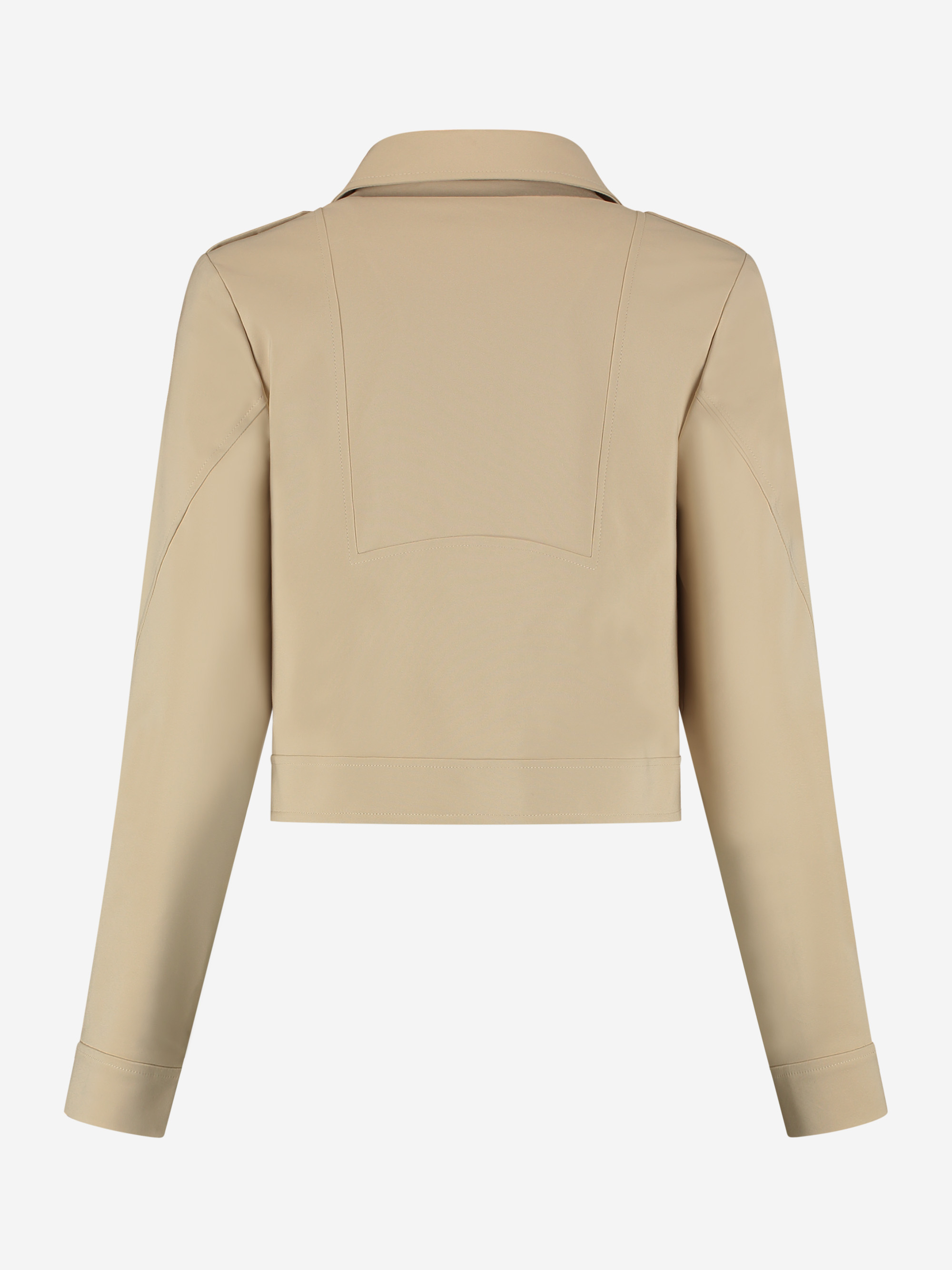 Short jacket with studs and chest pockets