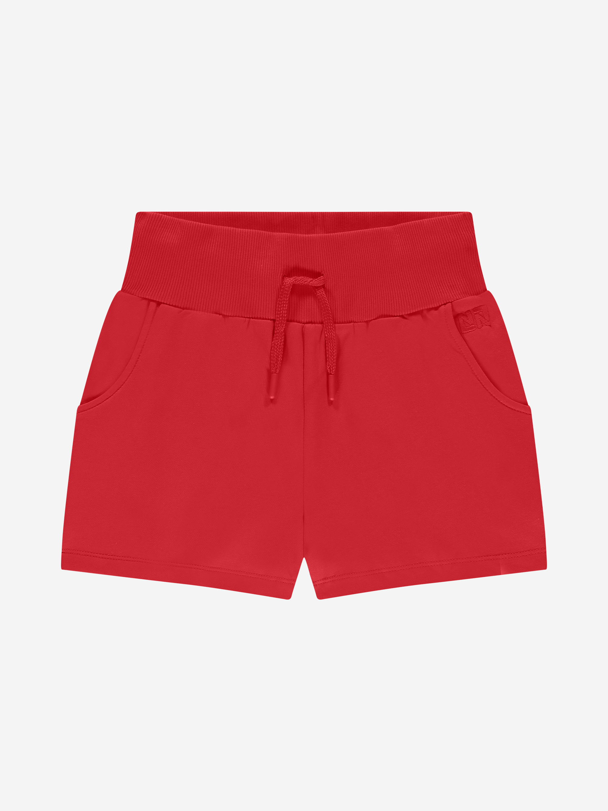 Sweat shorts with elastic waistband and drawstring