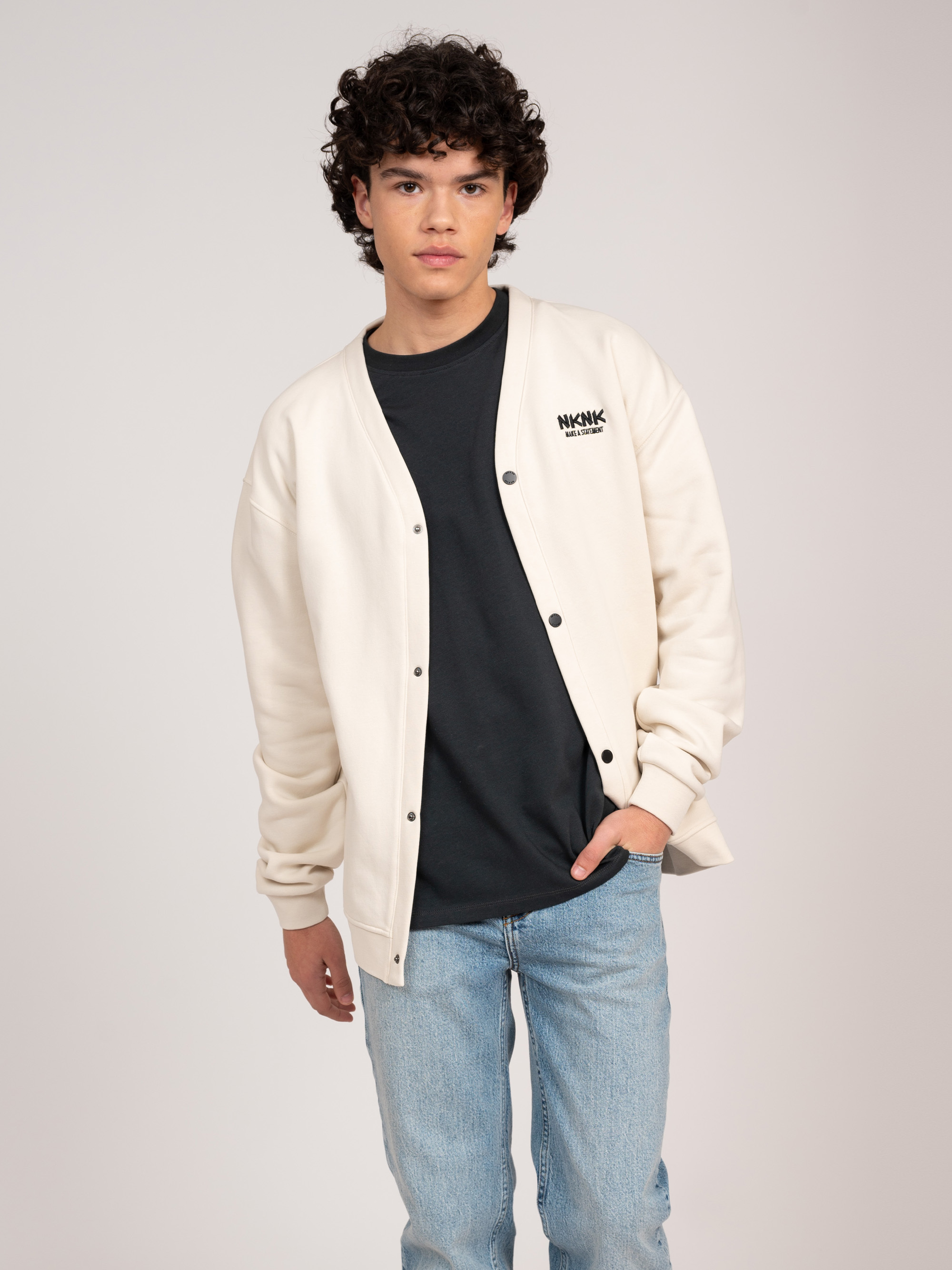 Cardigan with embroidery logo