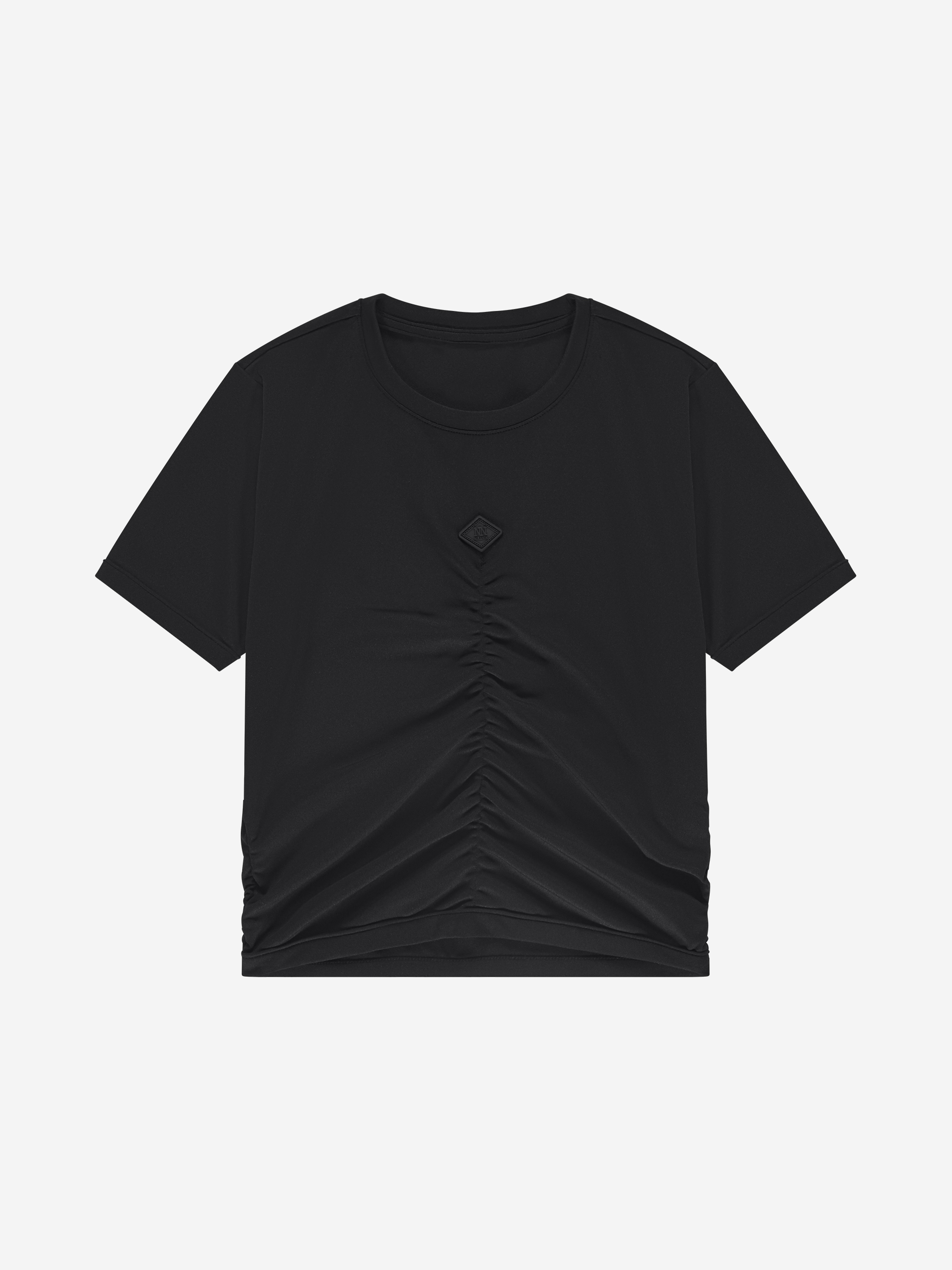 Cropped T-shirt with draped detail
