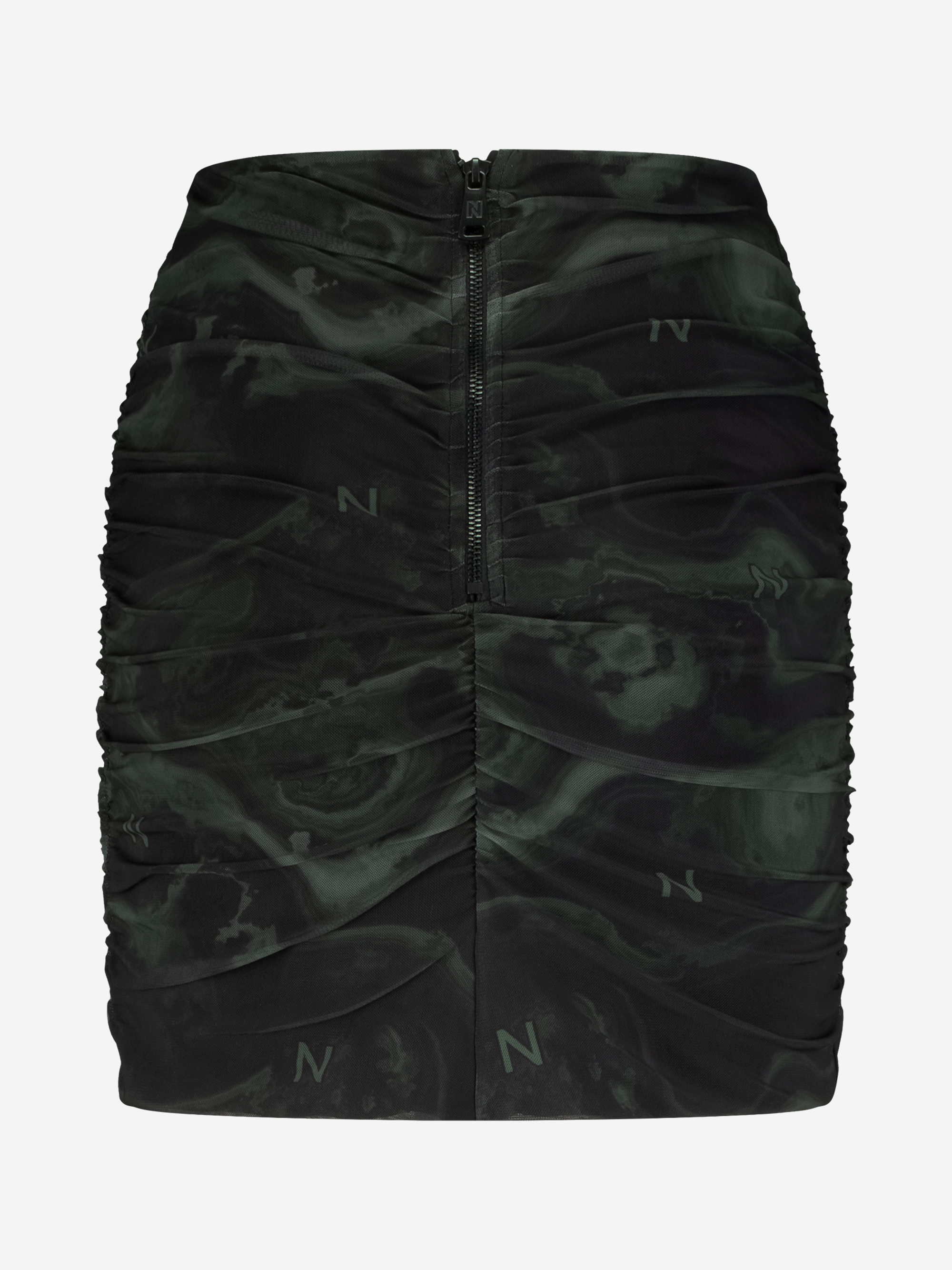 Gedrapeerde mesh rok met logo patroon