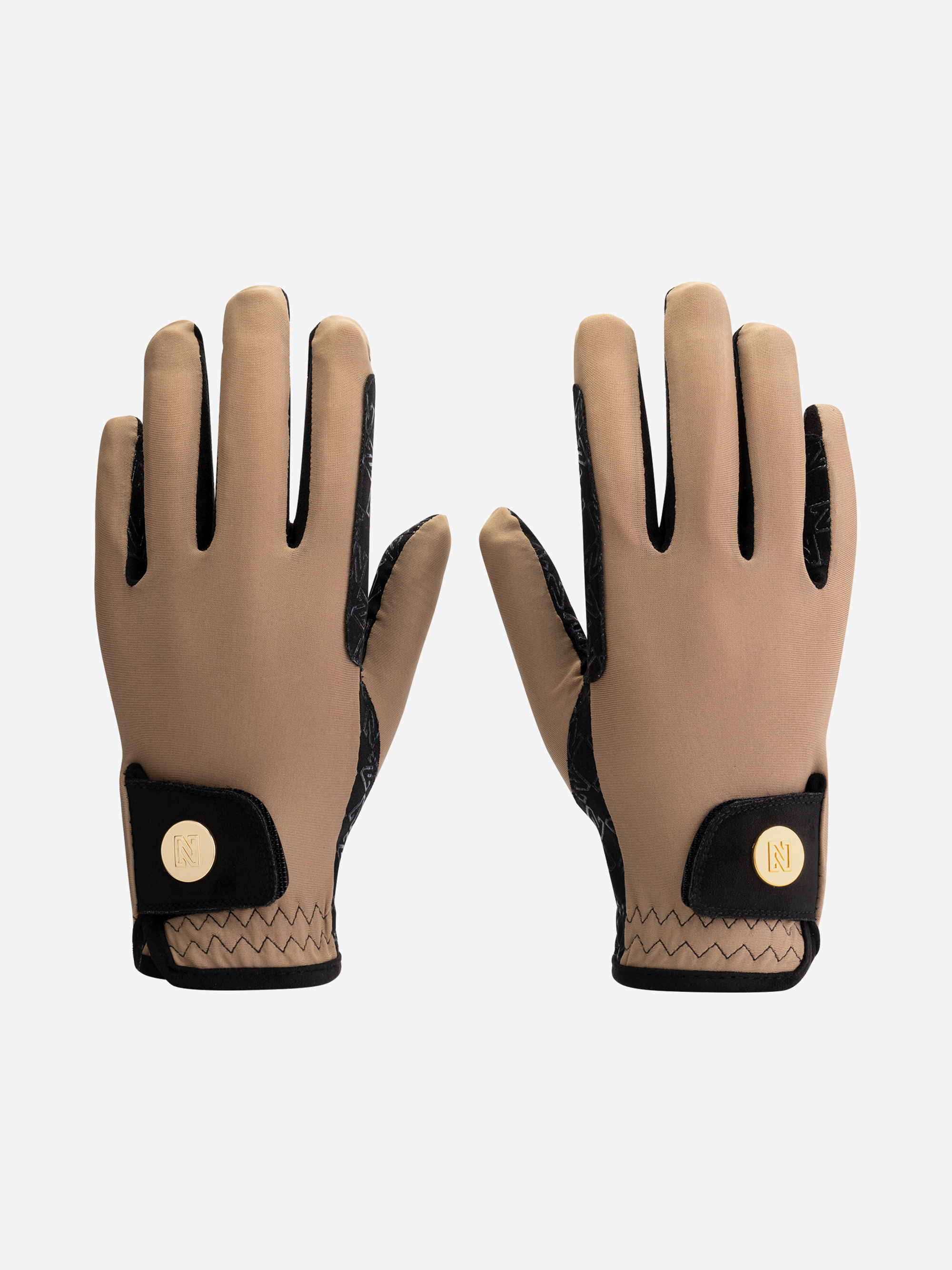 Riding gloves with N logo monogram 