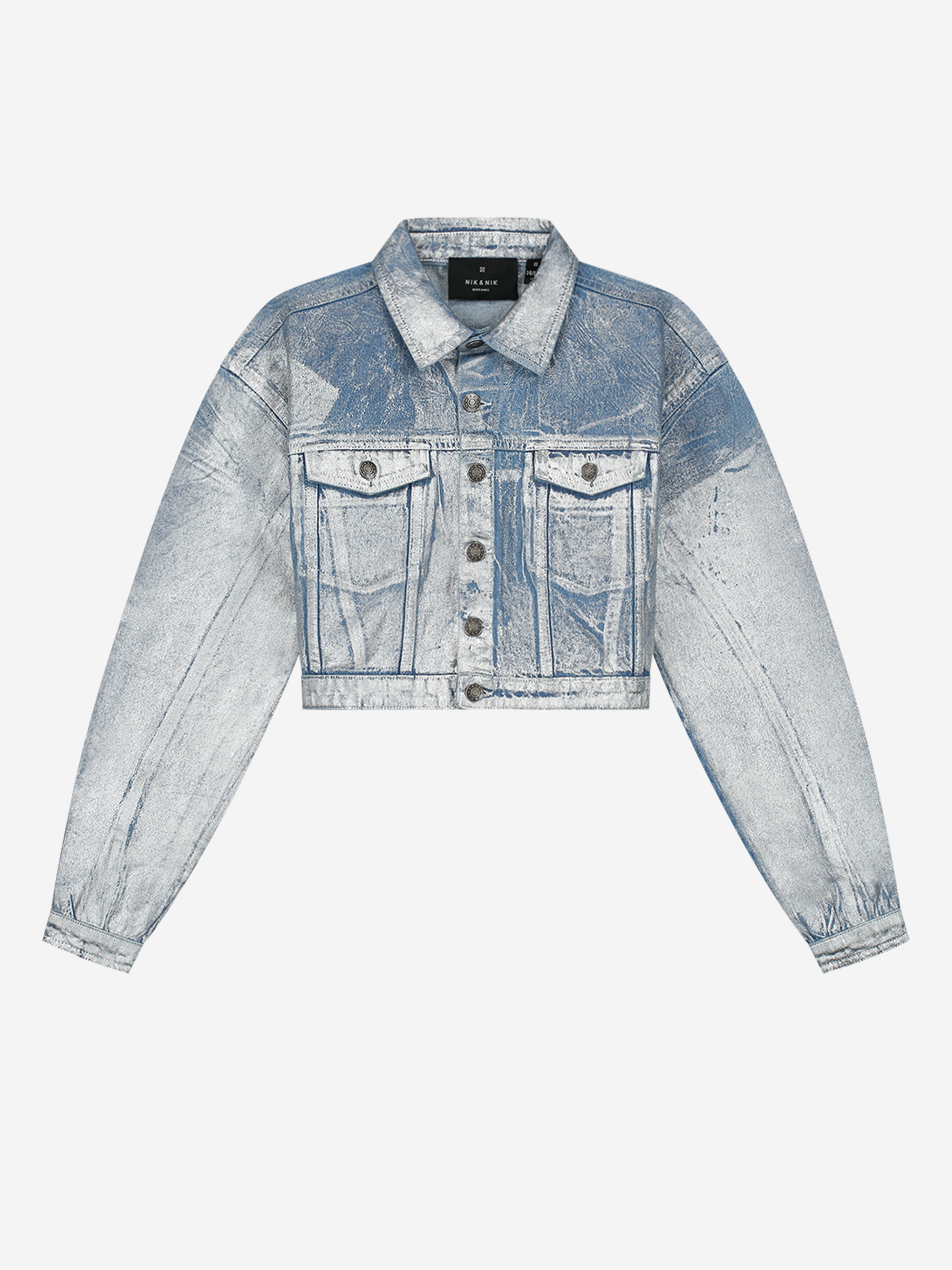 Cropped metallic jacket