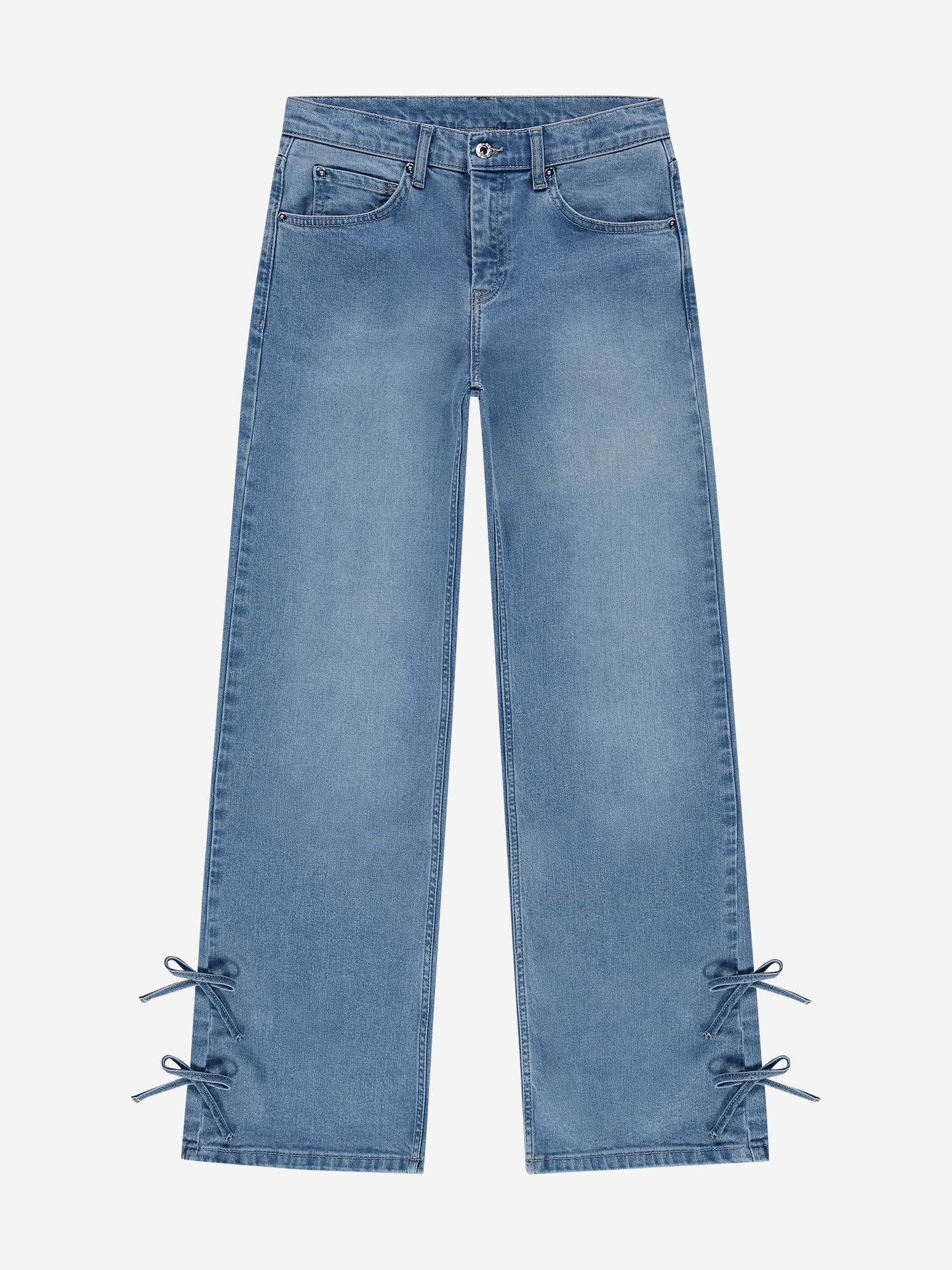 Jeans met decoratieve strikjes