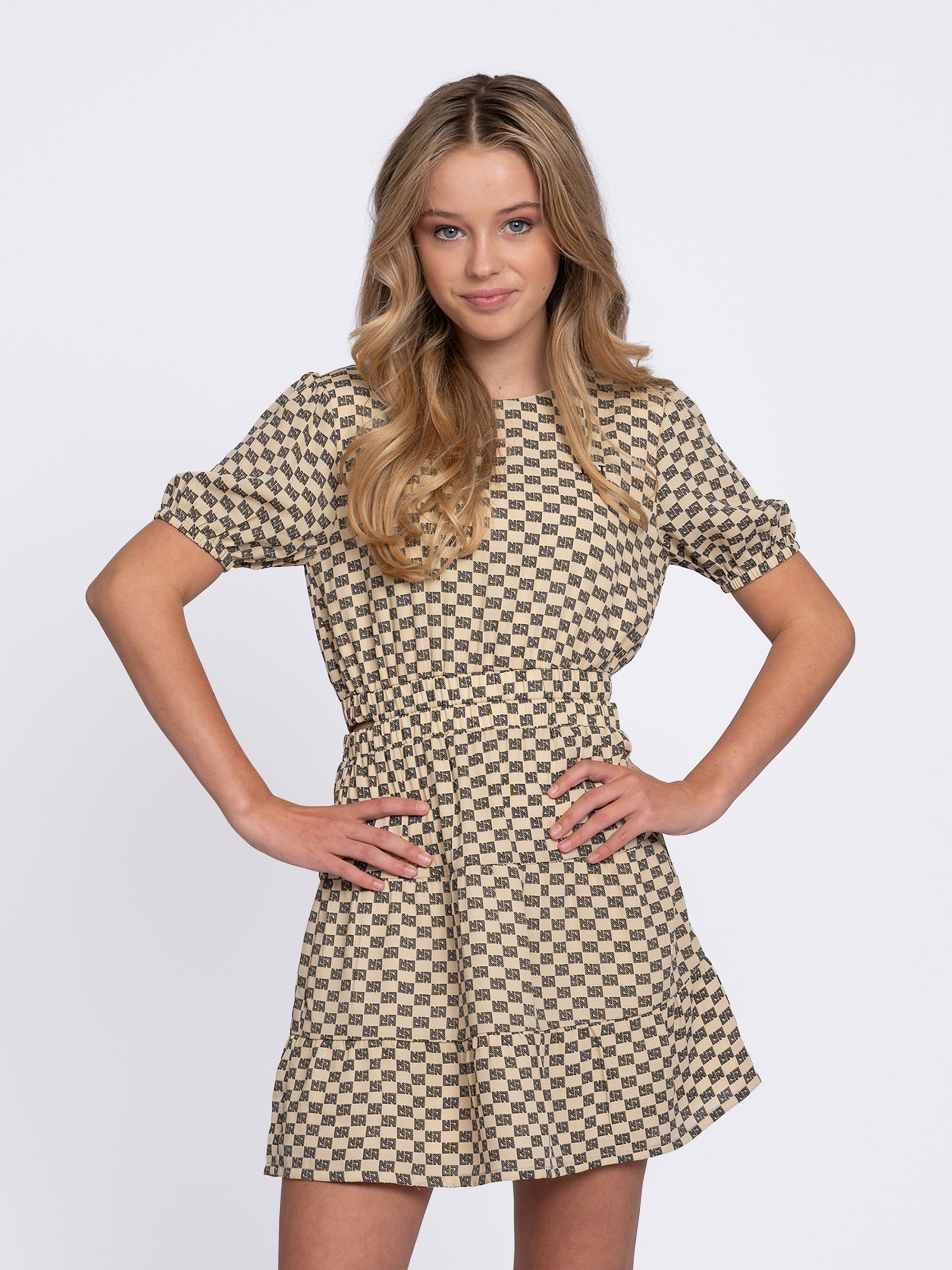 Dress with logo pattern