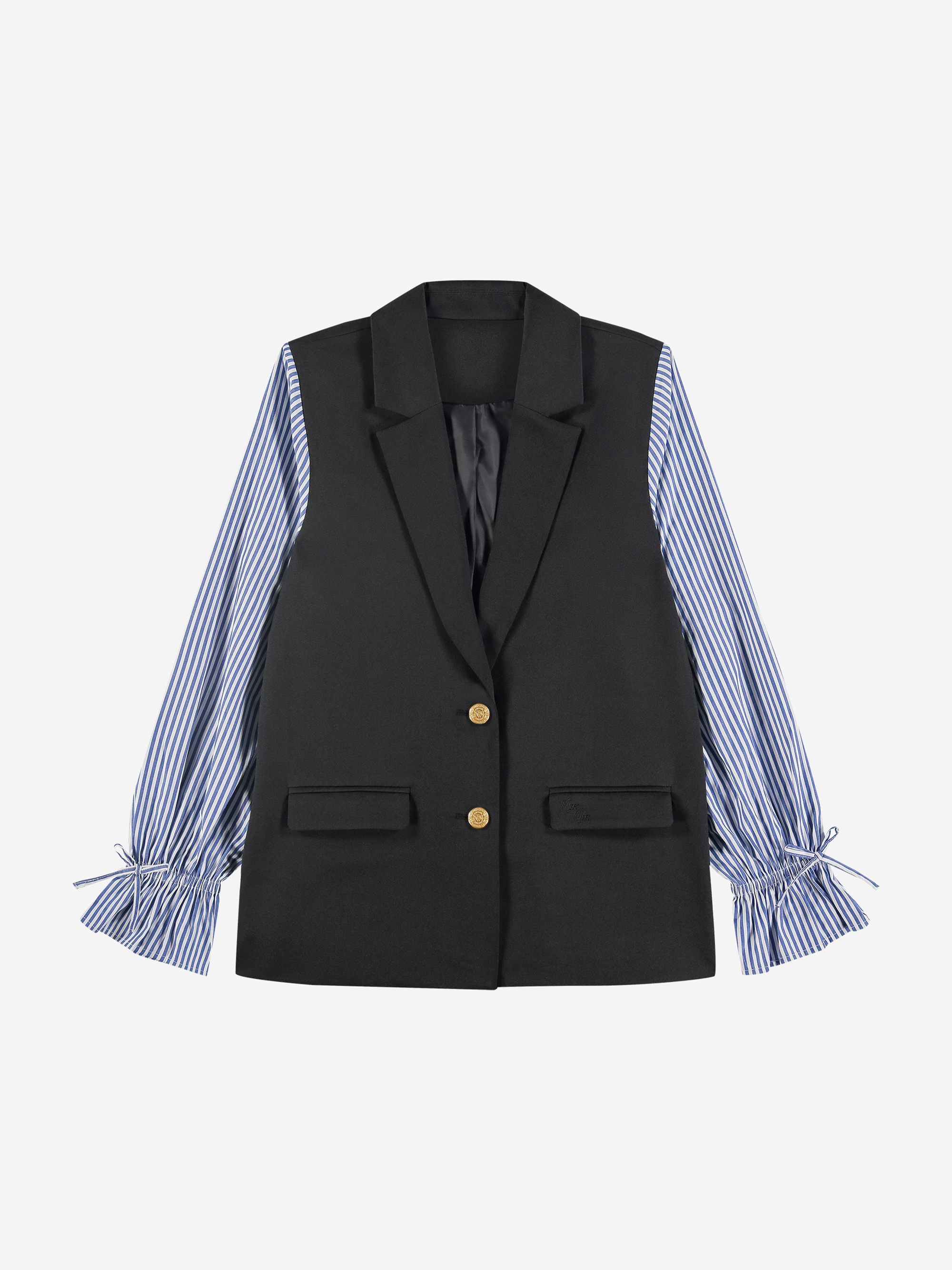 Blazer met gestreepte mouwen
