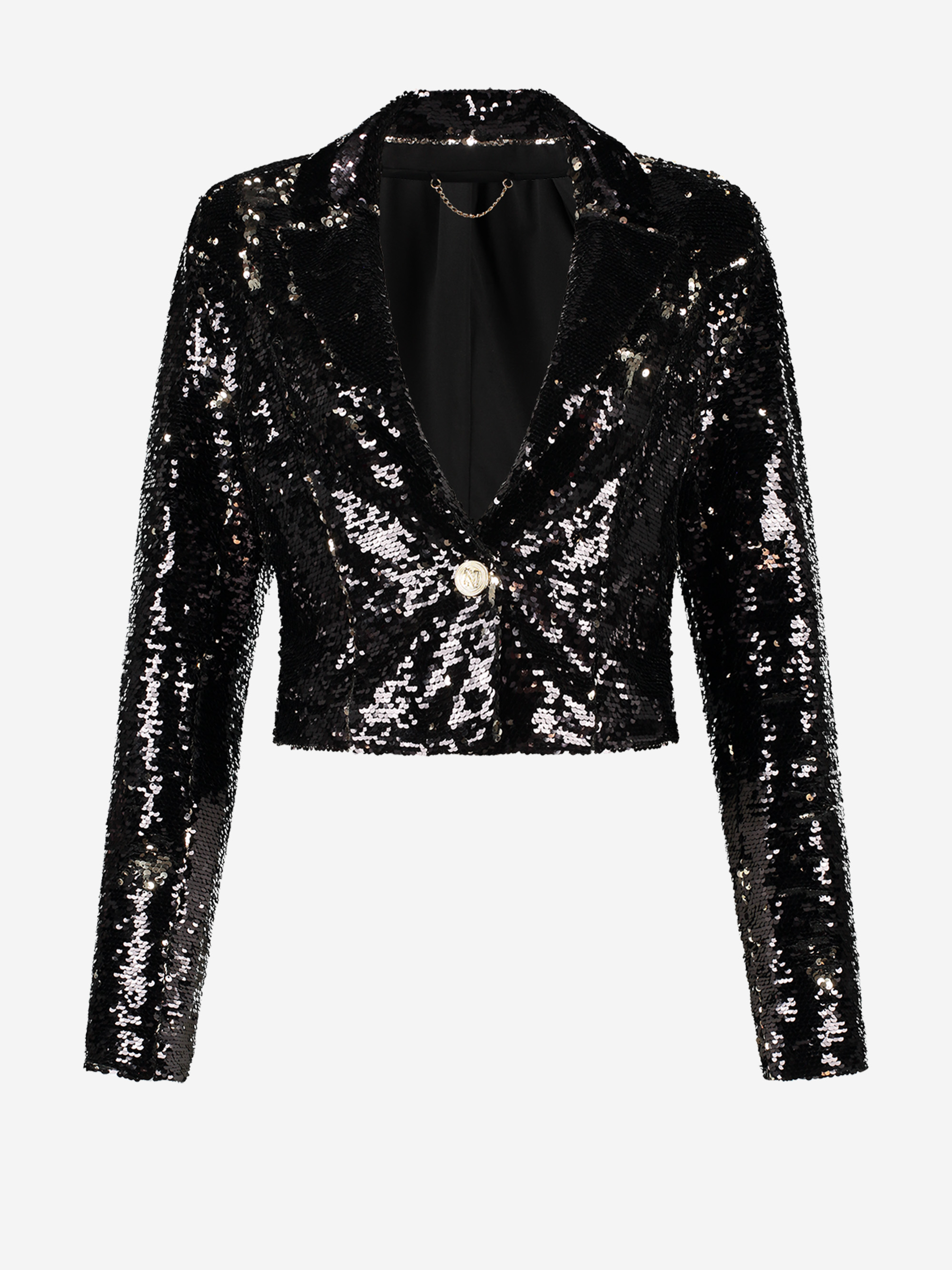 Cropped blazer met pailletten