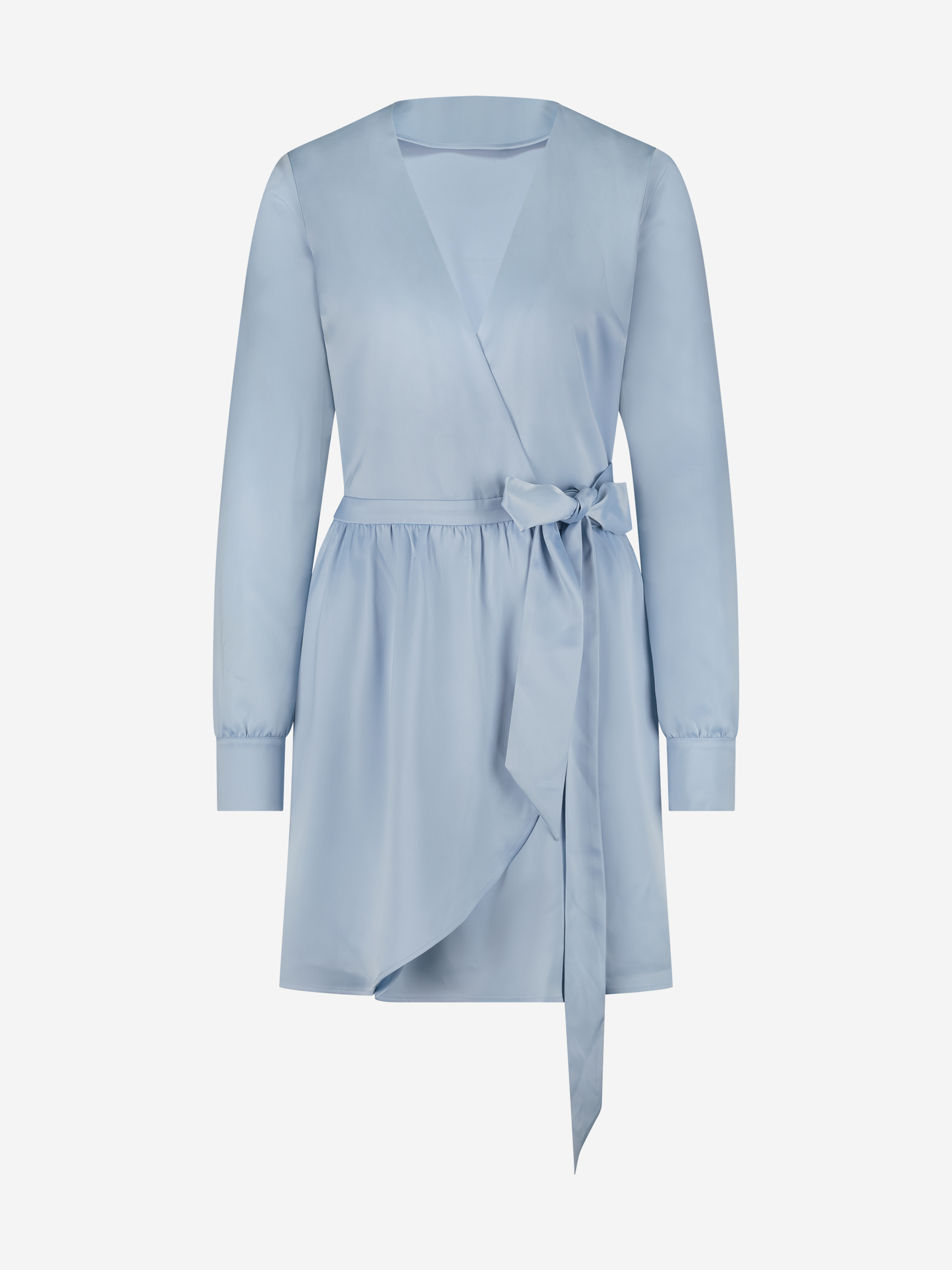 Short satin wrap dress