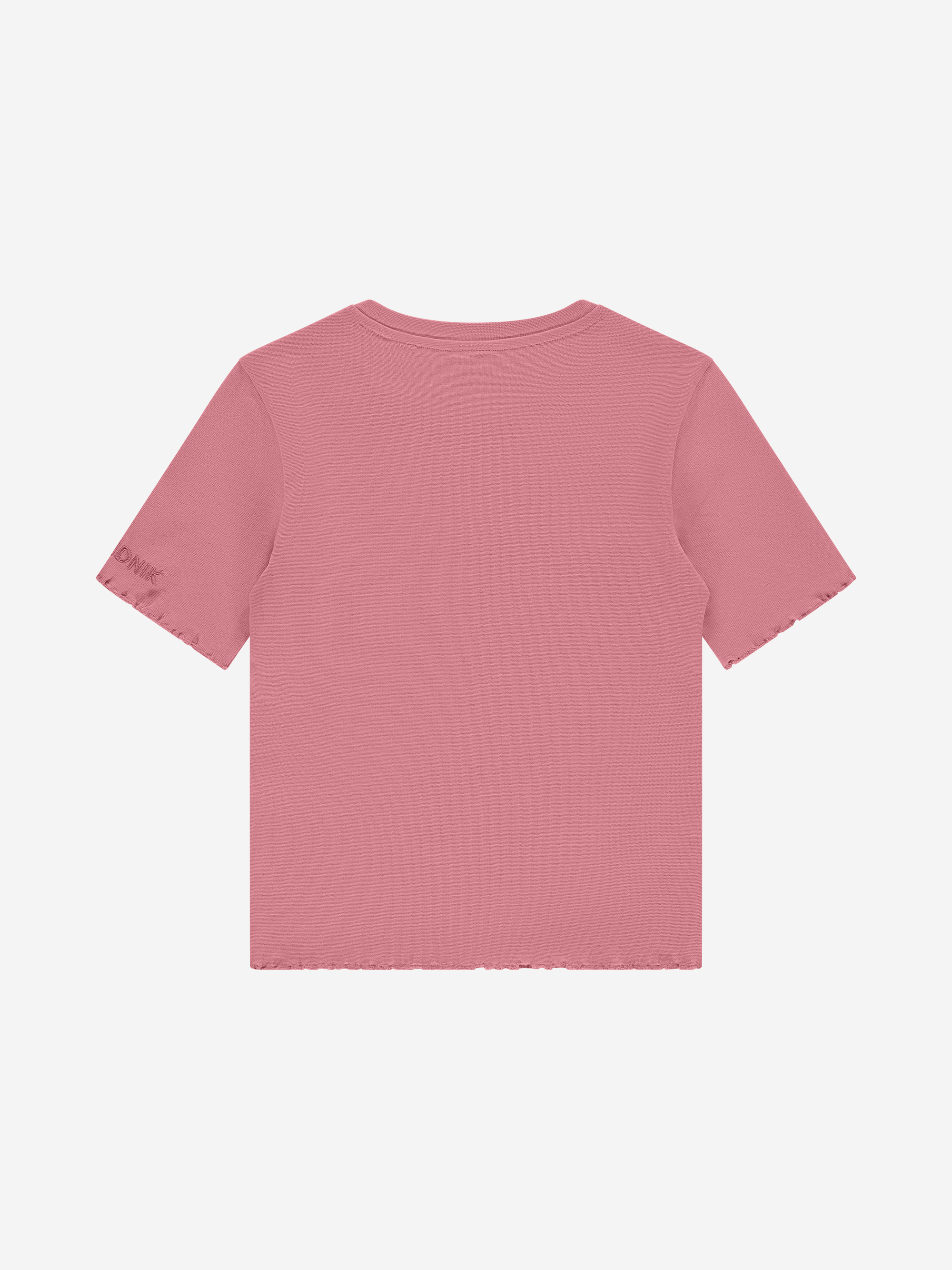 Fitted T-shirt with ruffles and logo