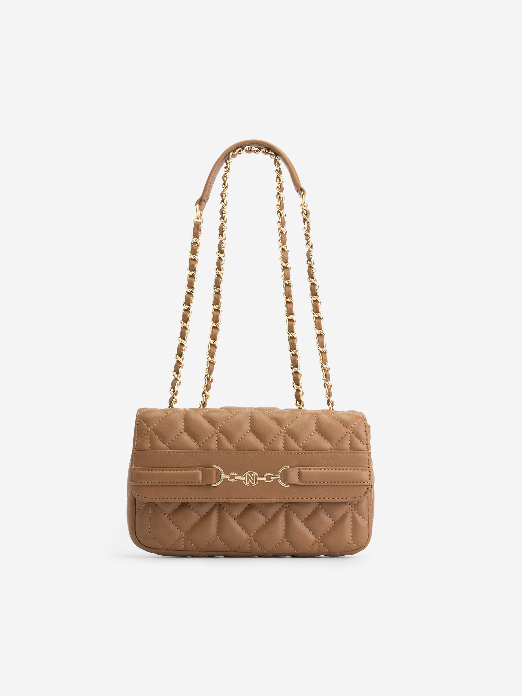 Gewatteerde tas met ketting detail 