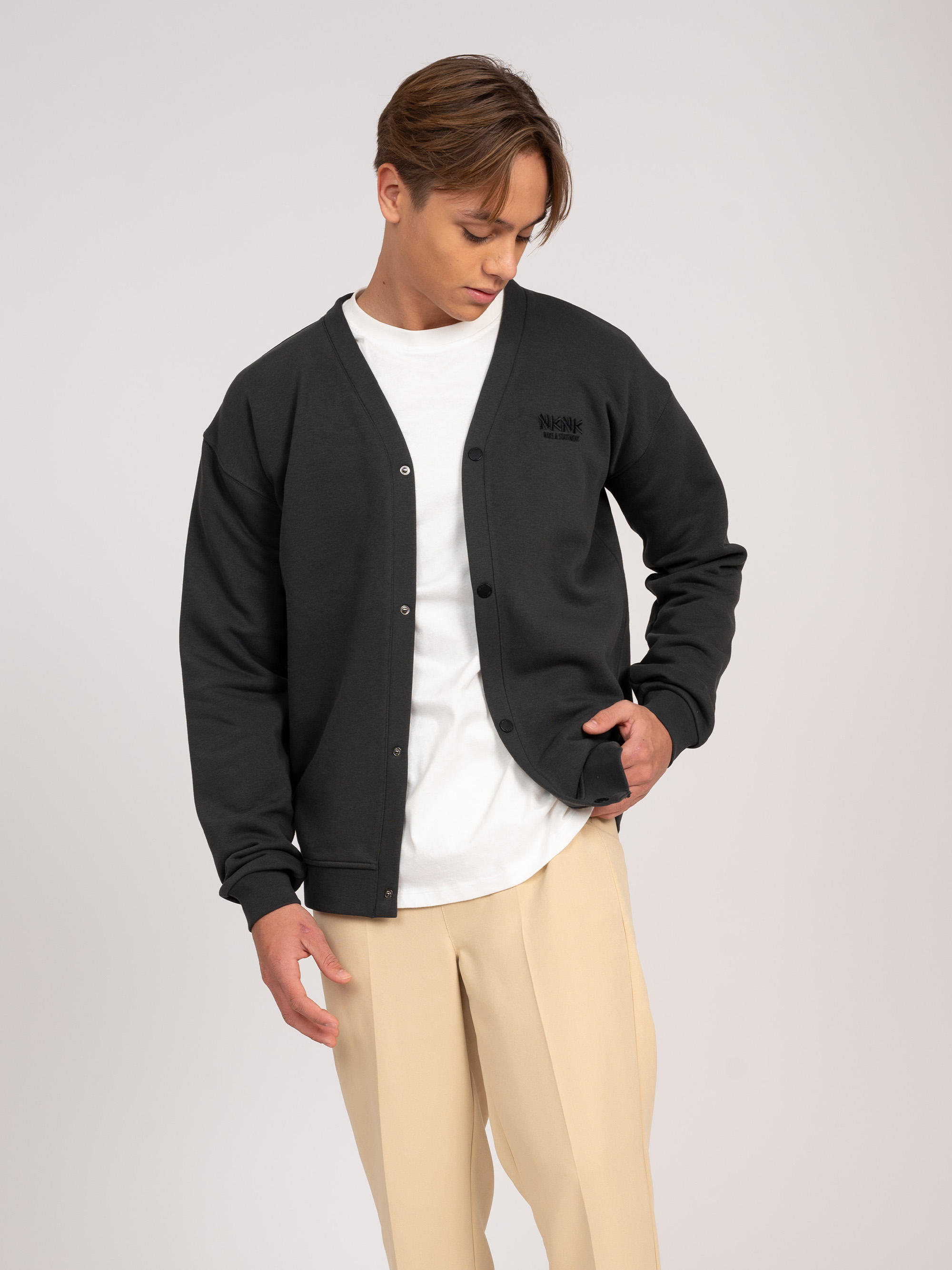 Cardigan with embroidery logo
