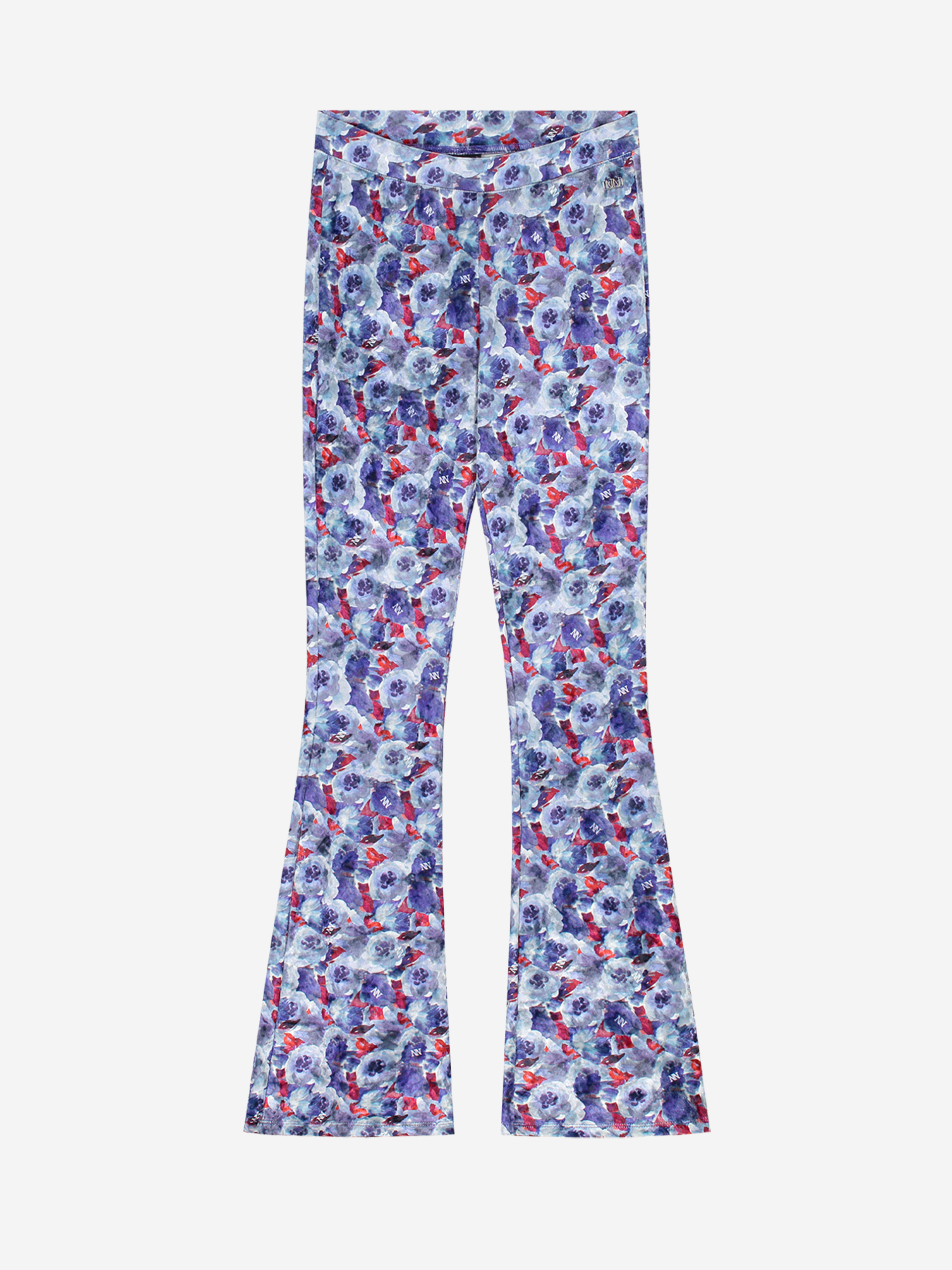 Velvet Flower Flared Pants