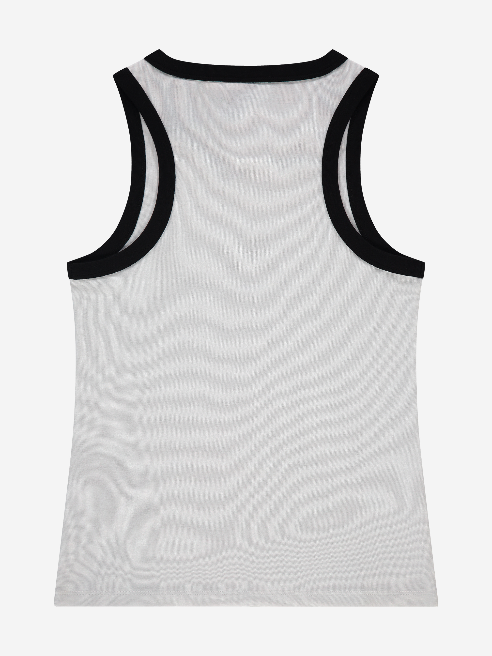 Fitted tank top with logo and piping 