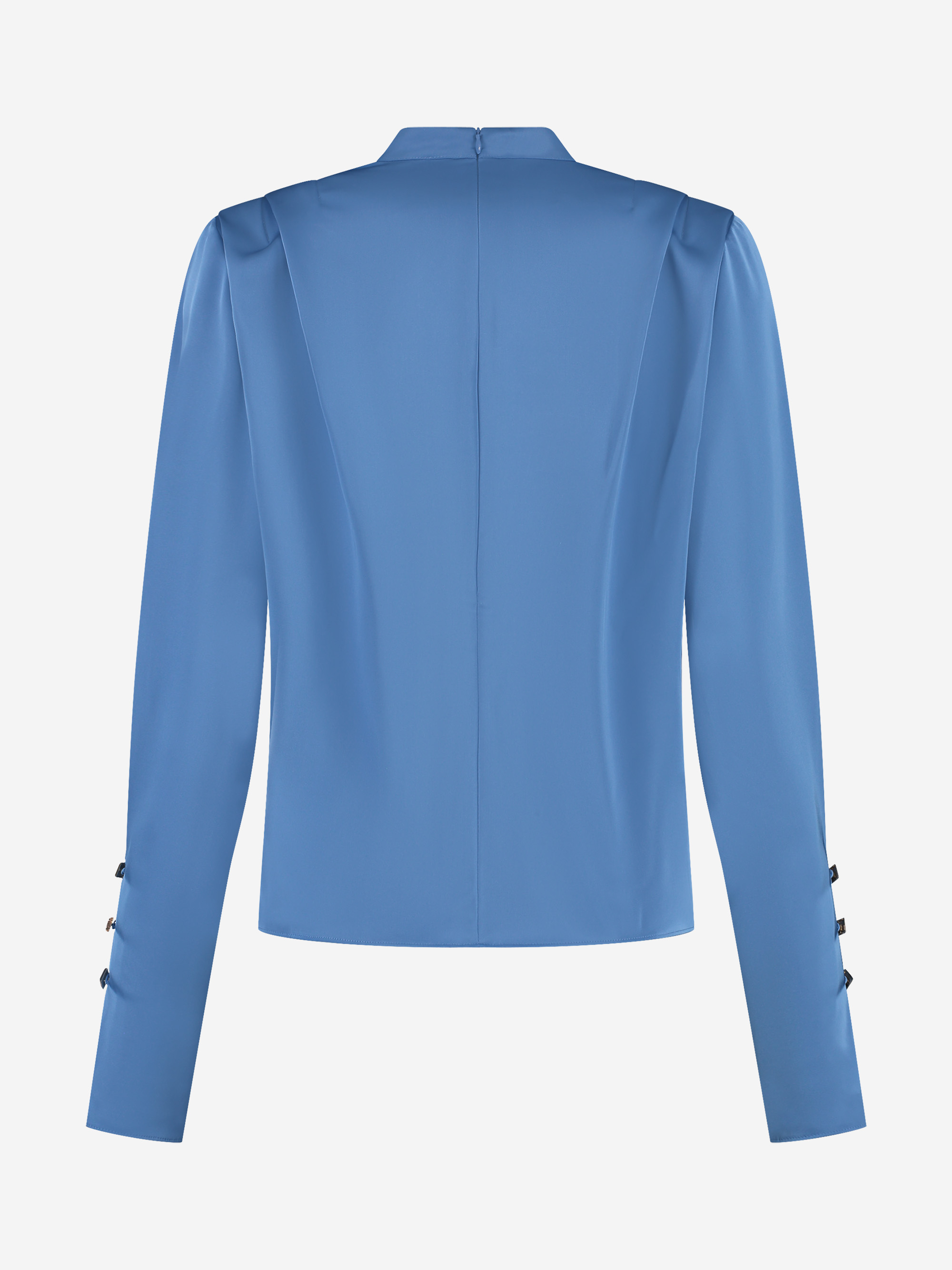Satin look blouse with flared sleeves