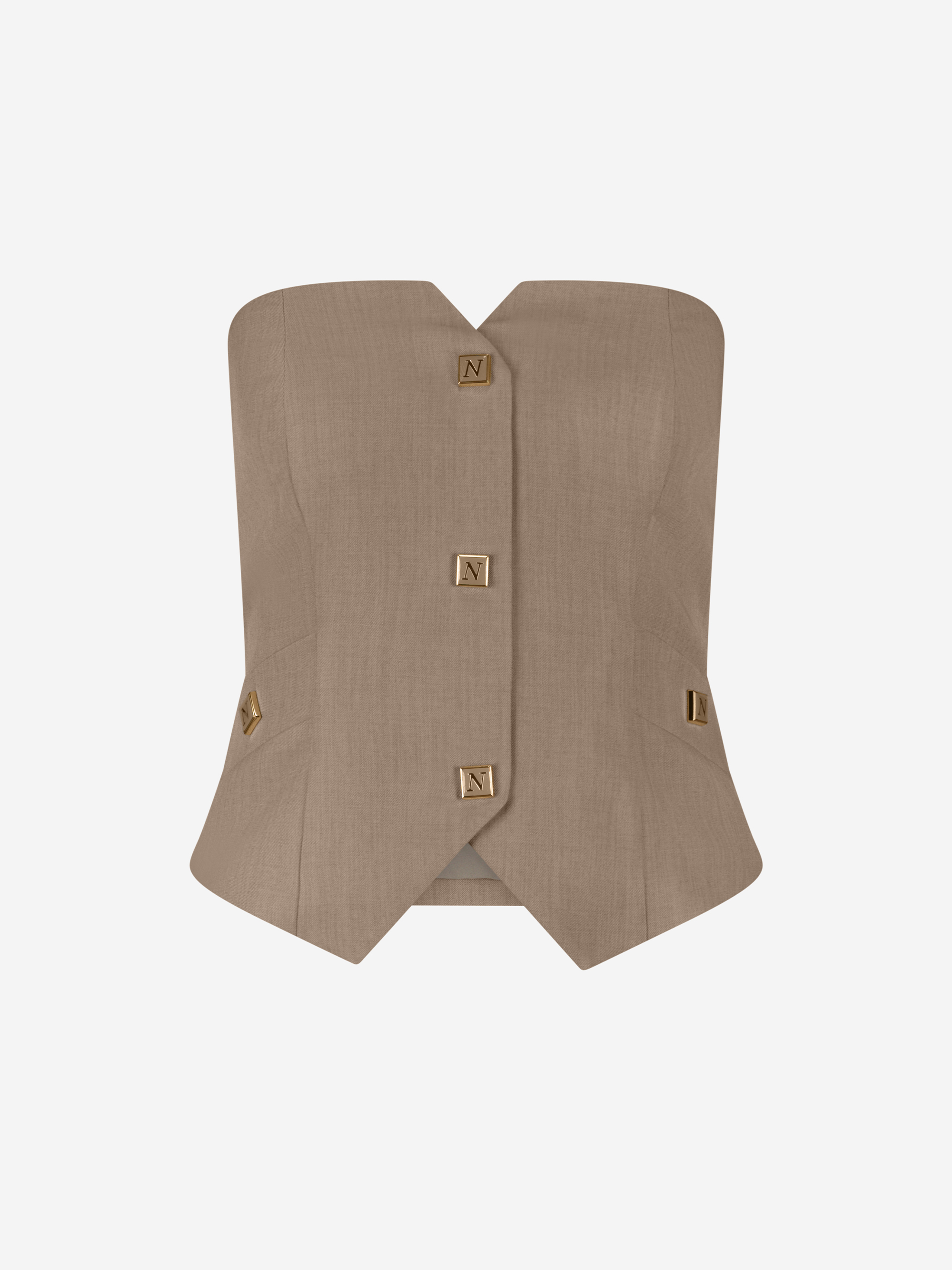 Mixed strapless top