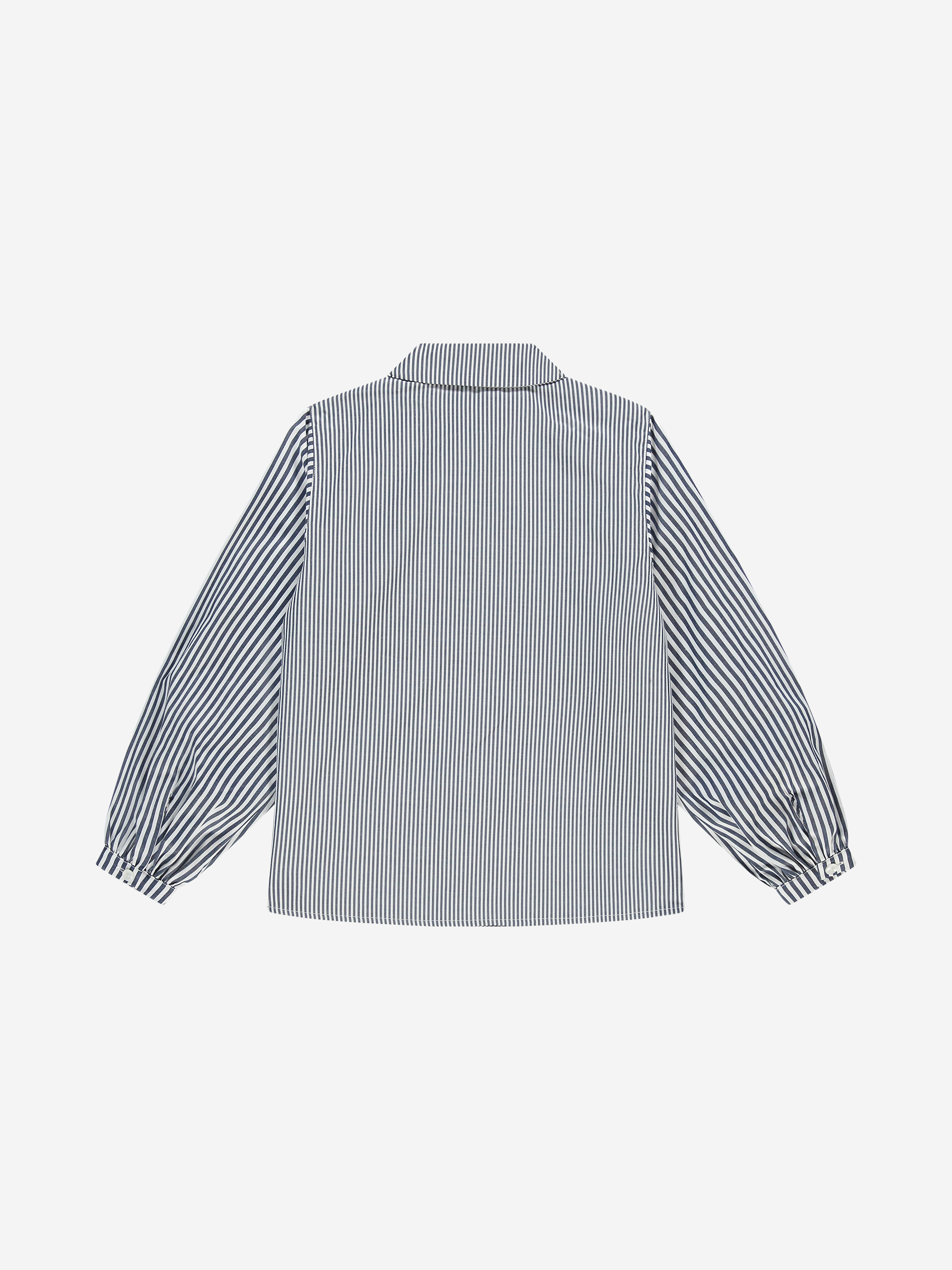 Gestreepte blouse met ballonmouwen en logo