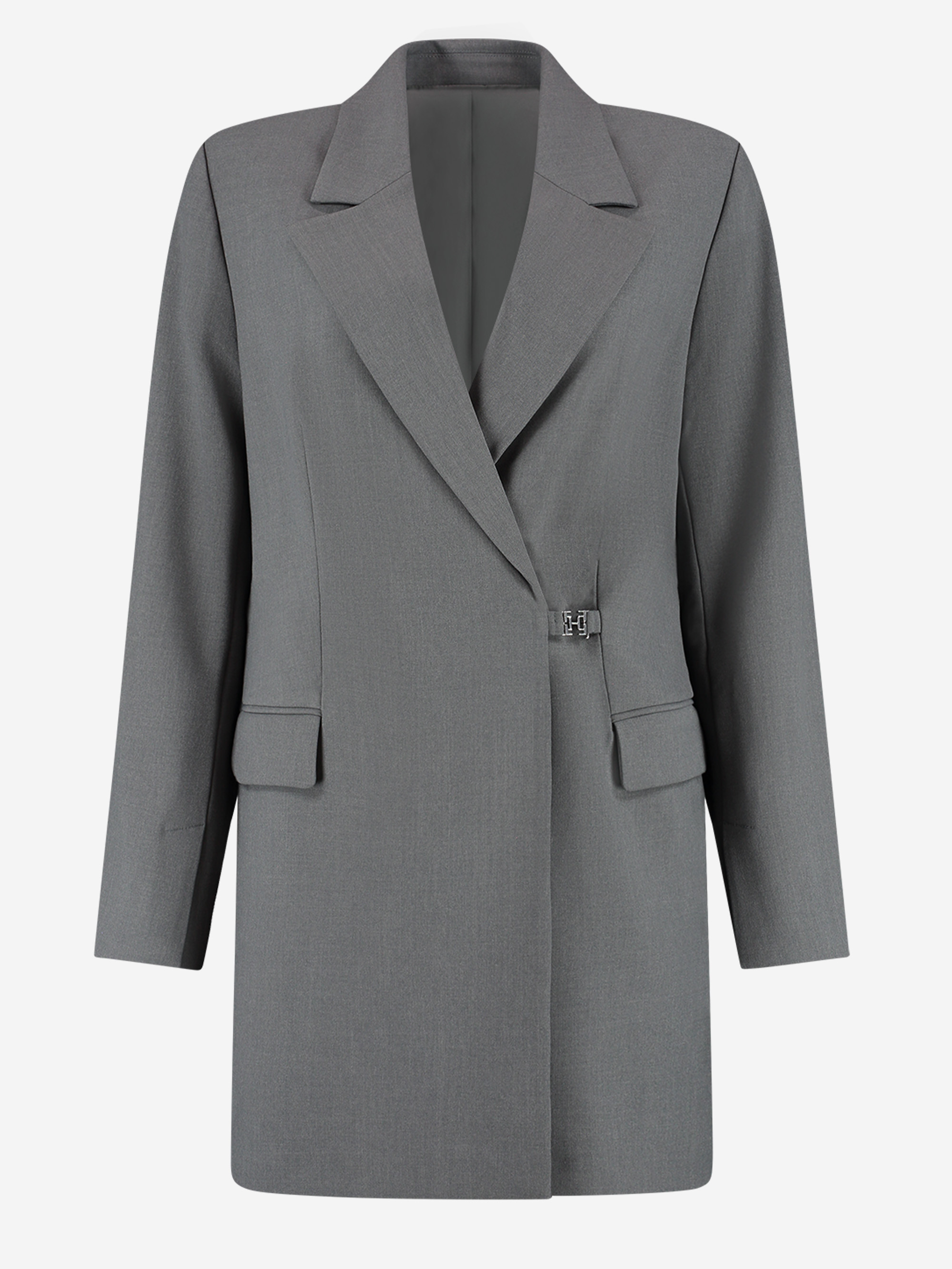 Blazer dress with lapel collar and flap pockets 