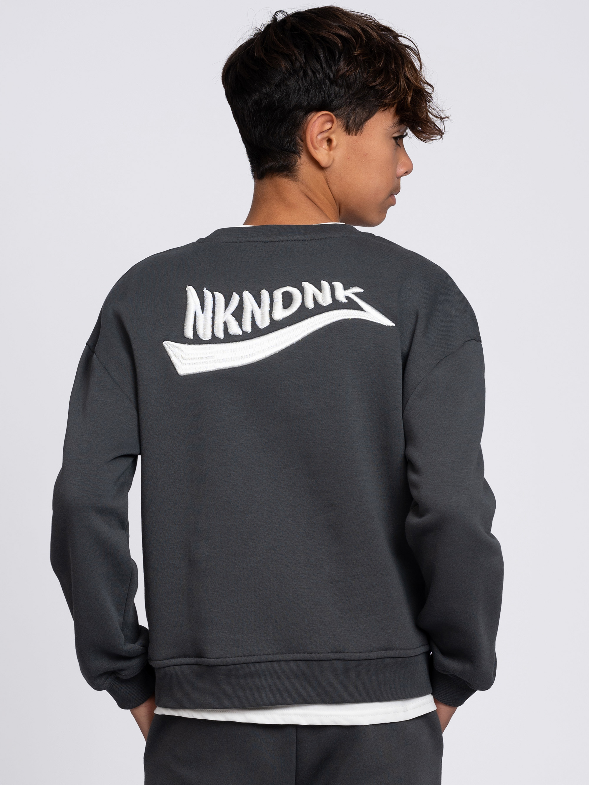 Oversized sweater with embroidered logo