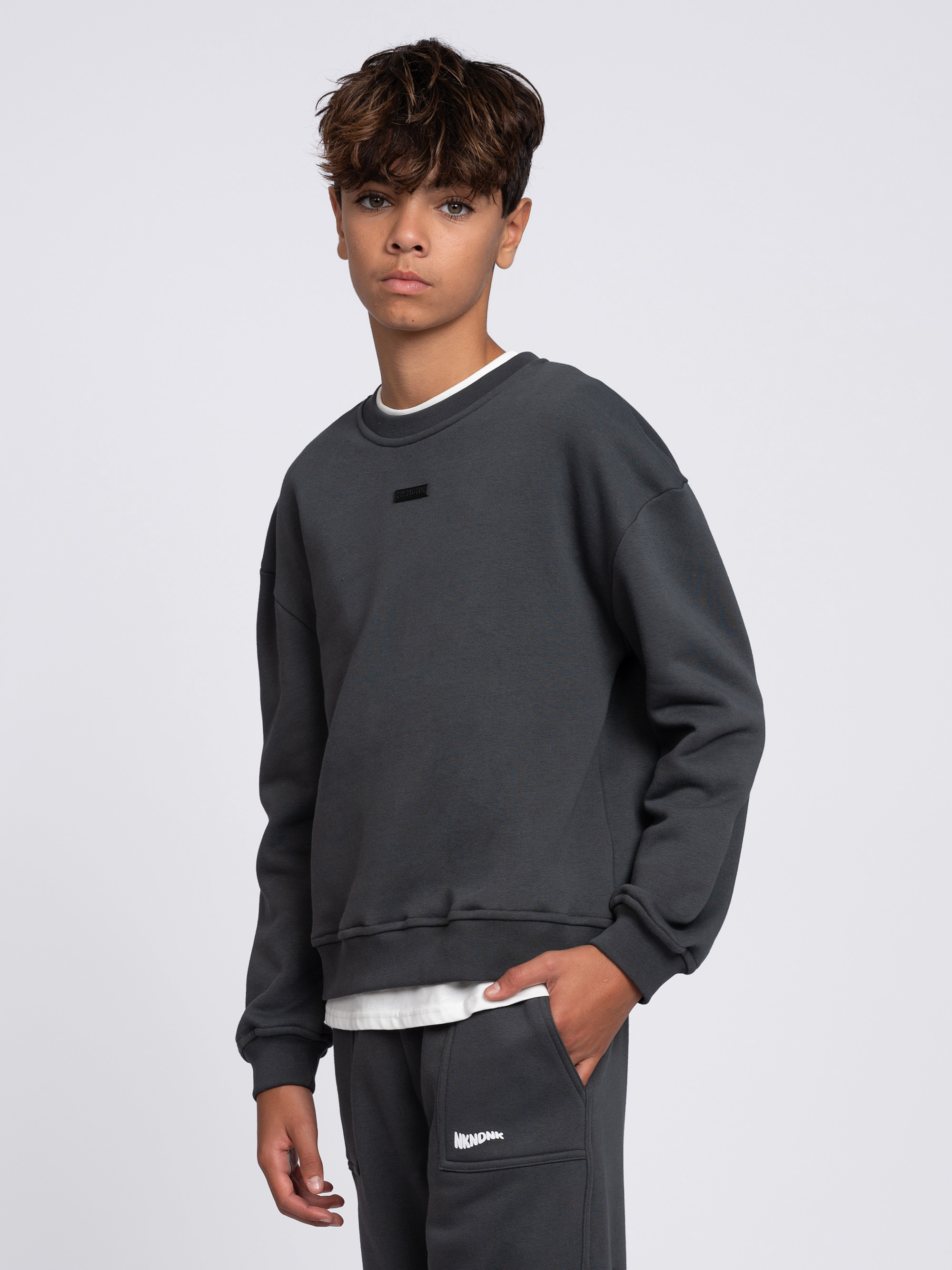 Oversized sweater with embroidered logo