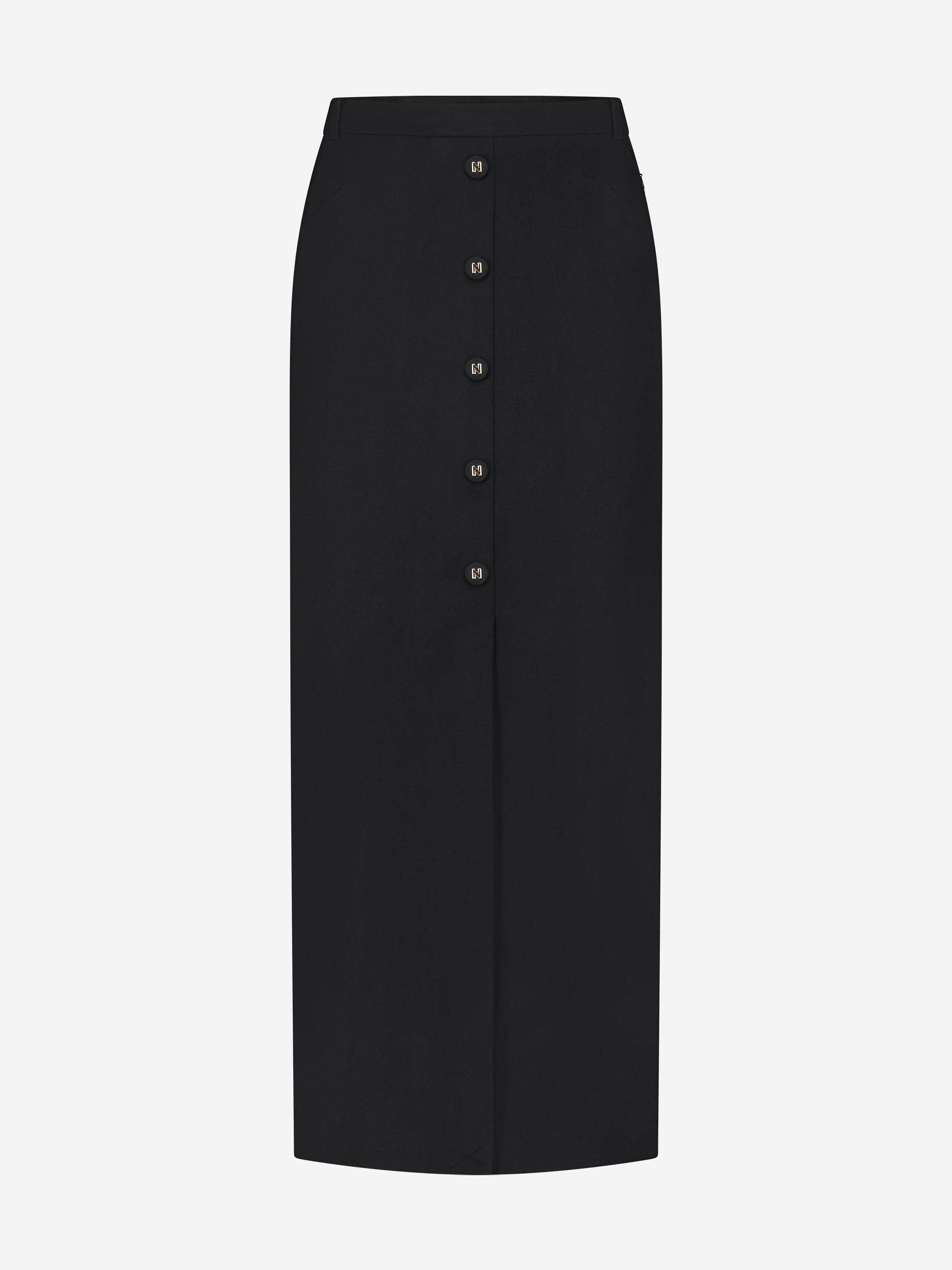 Maxi skirt with N-buttons and central slit