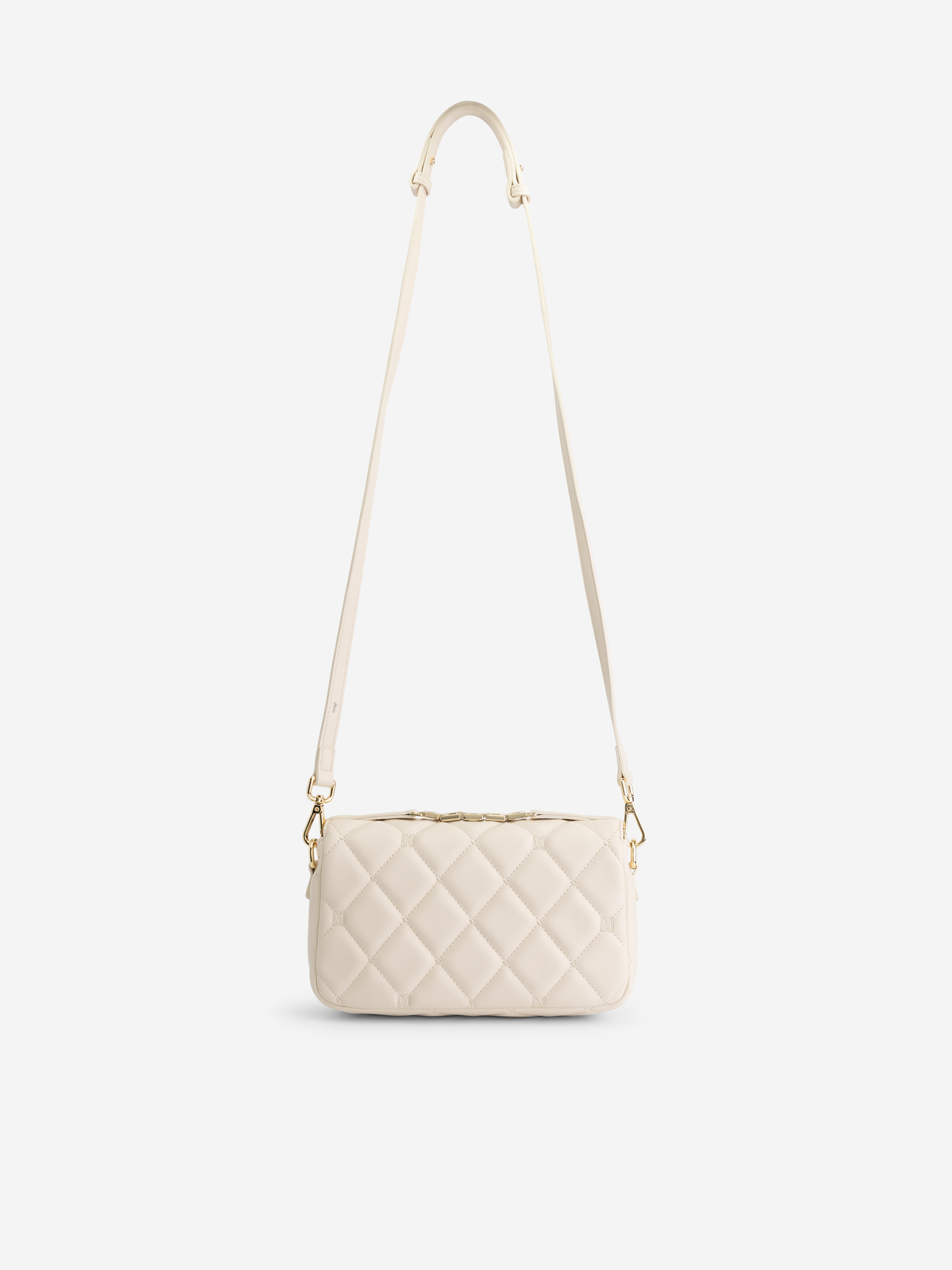 Gewatteerde clutch met hengsel en N-logo
