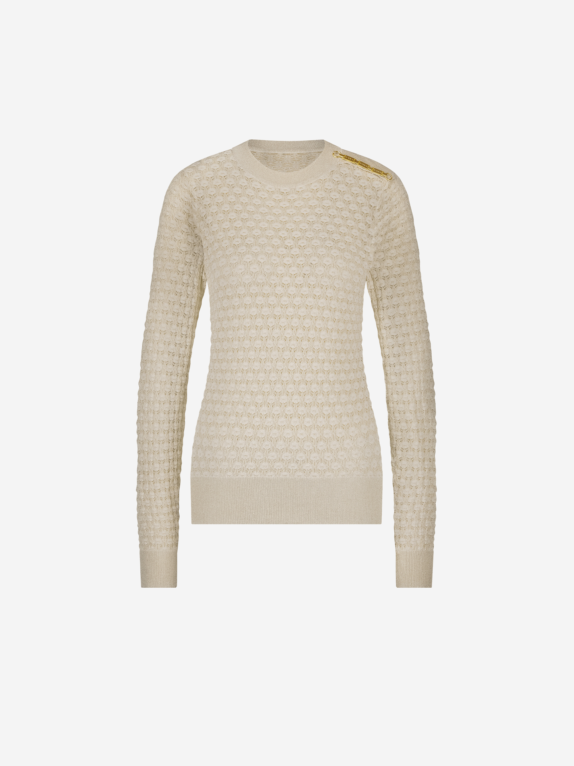 Ajour knitted sweater with logo detail