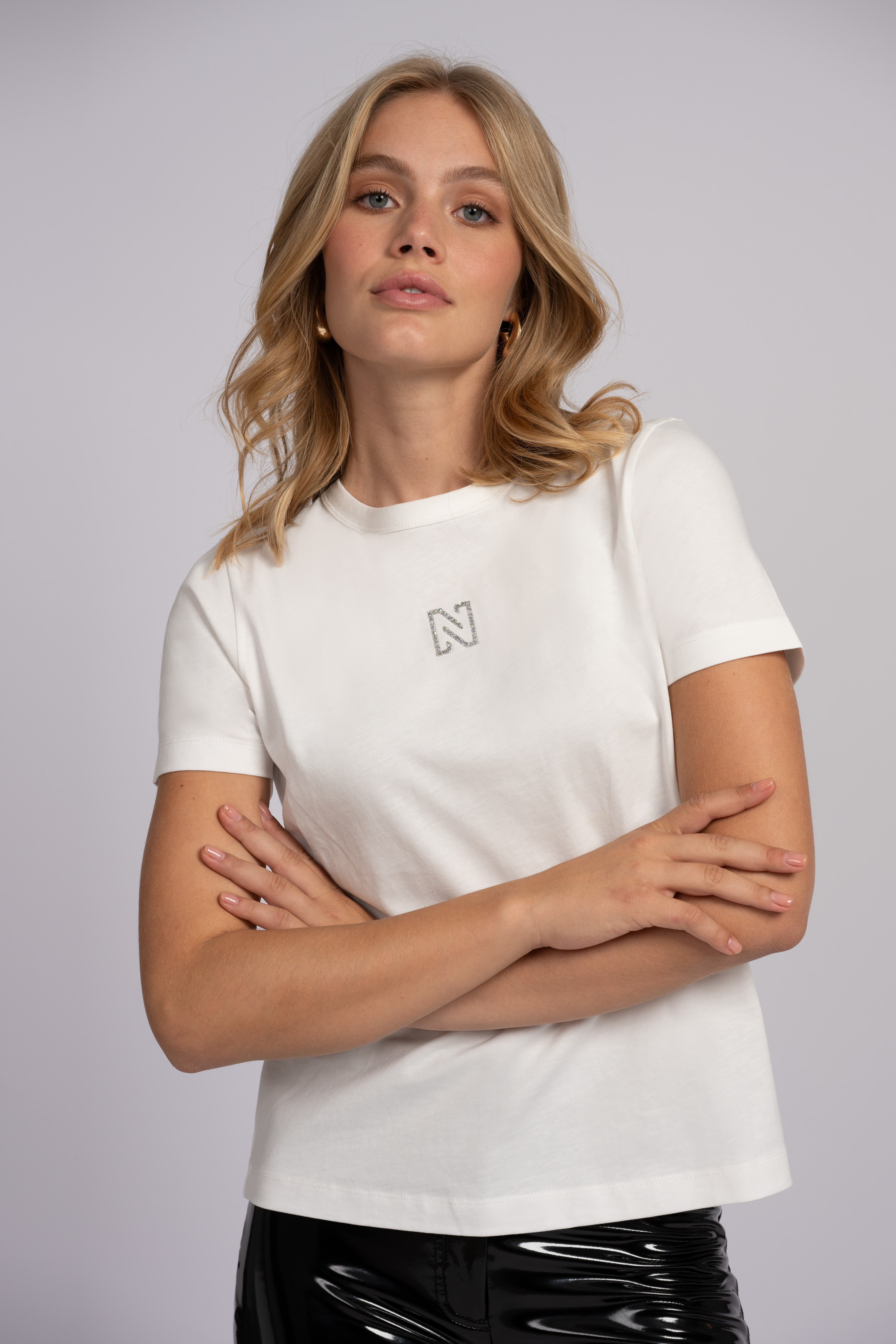 T-shirt met logo van Swarovski stenen