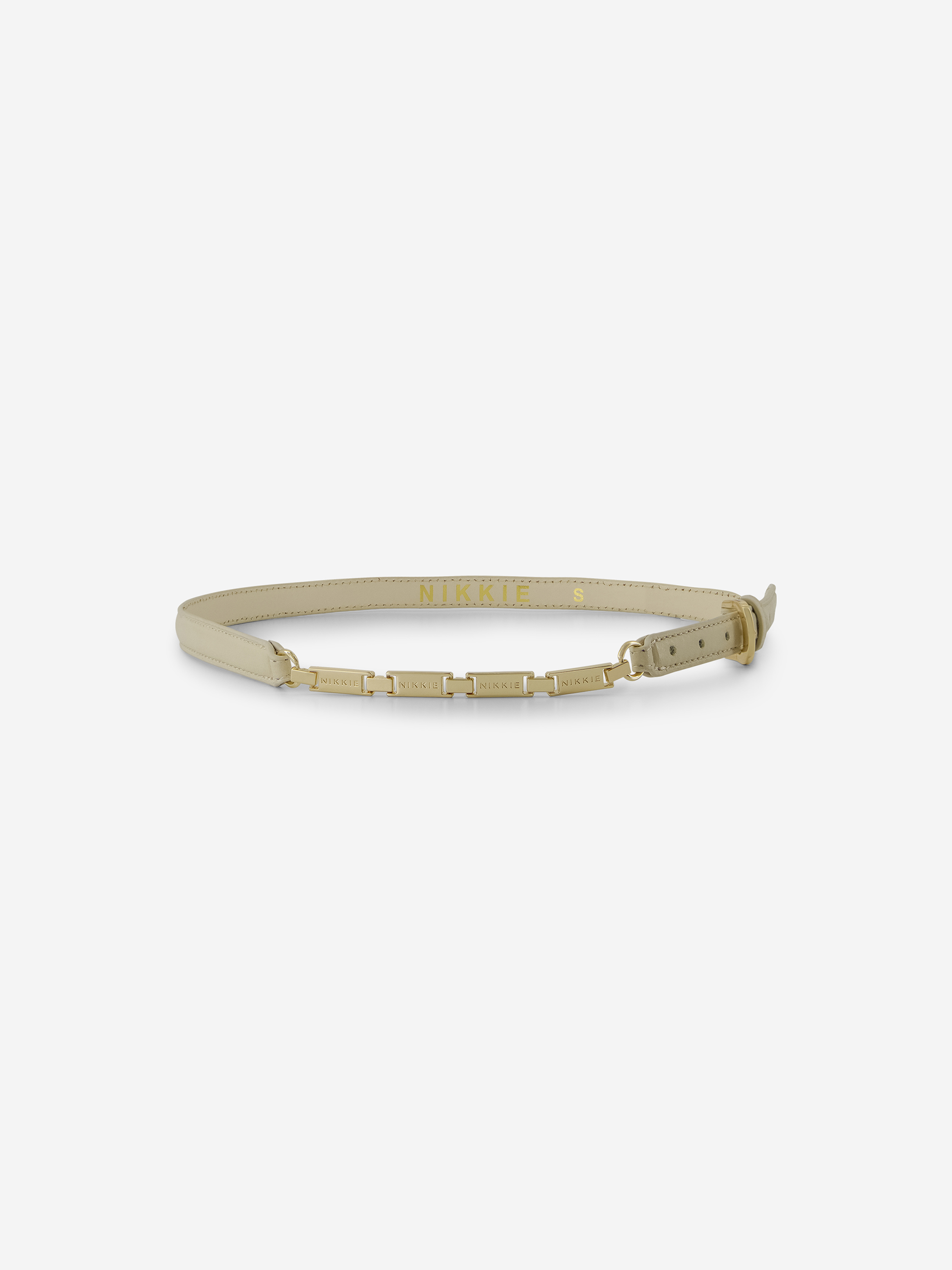 Leather belt with chain detail