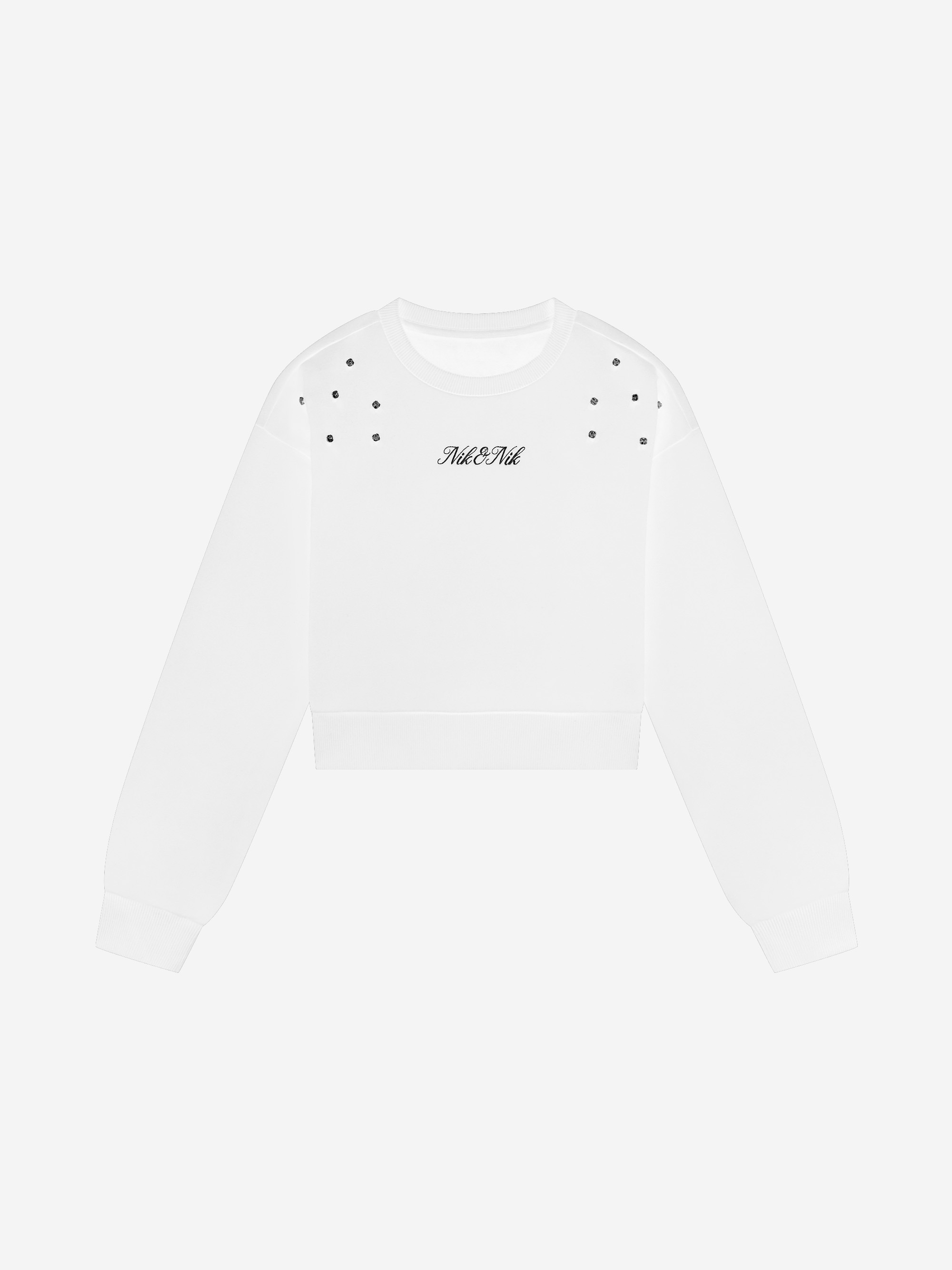 Cropped sweater met glinsterende studs