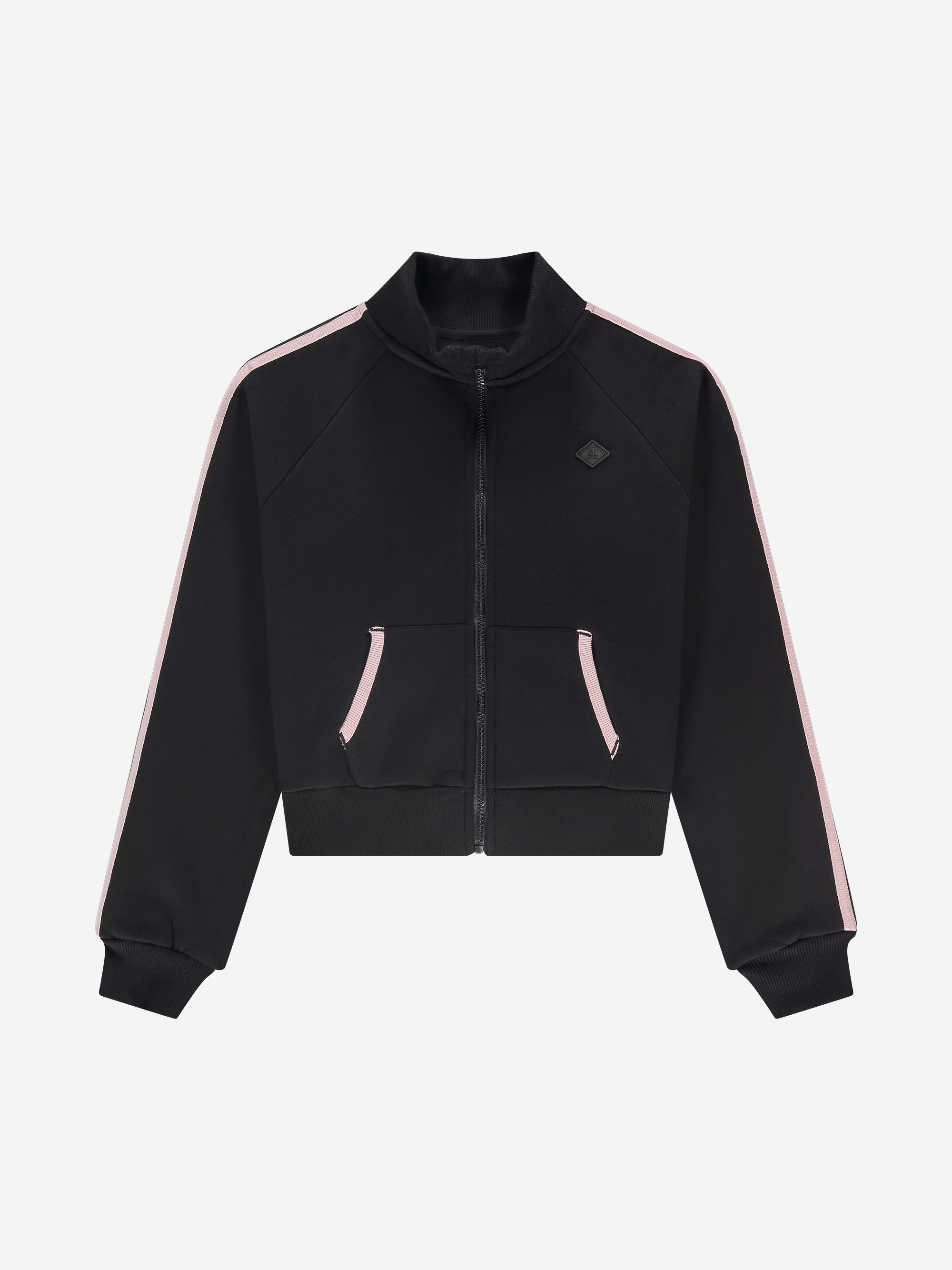 Short jacket with stripes on the sleeves