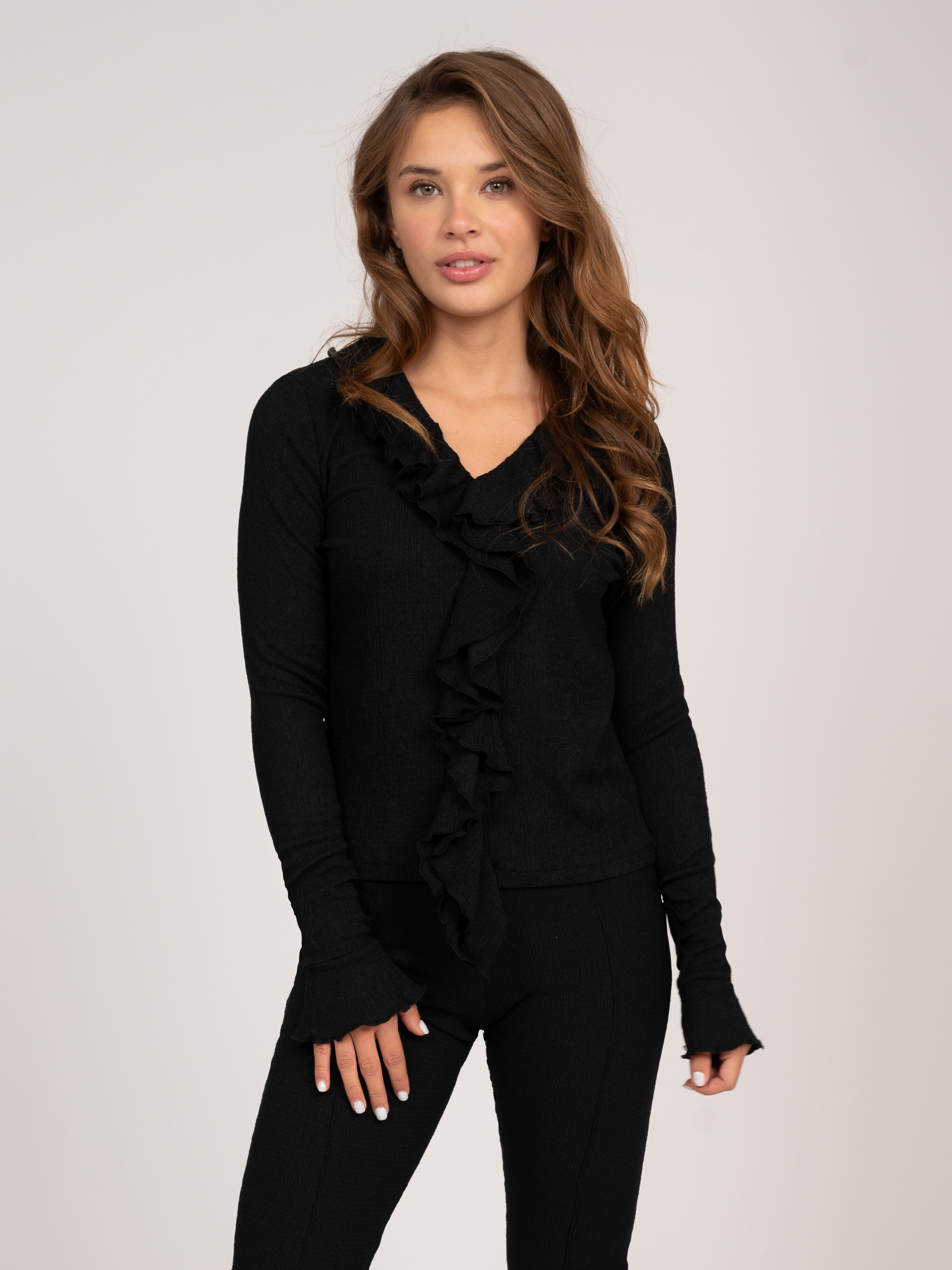 Top with ruffles