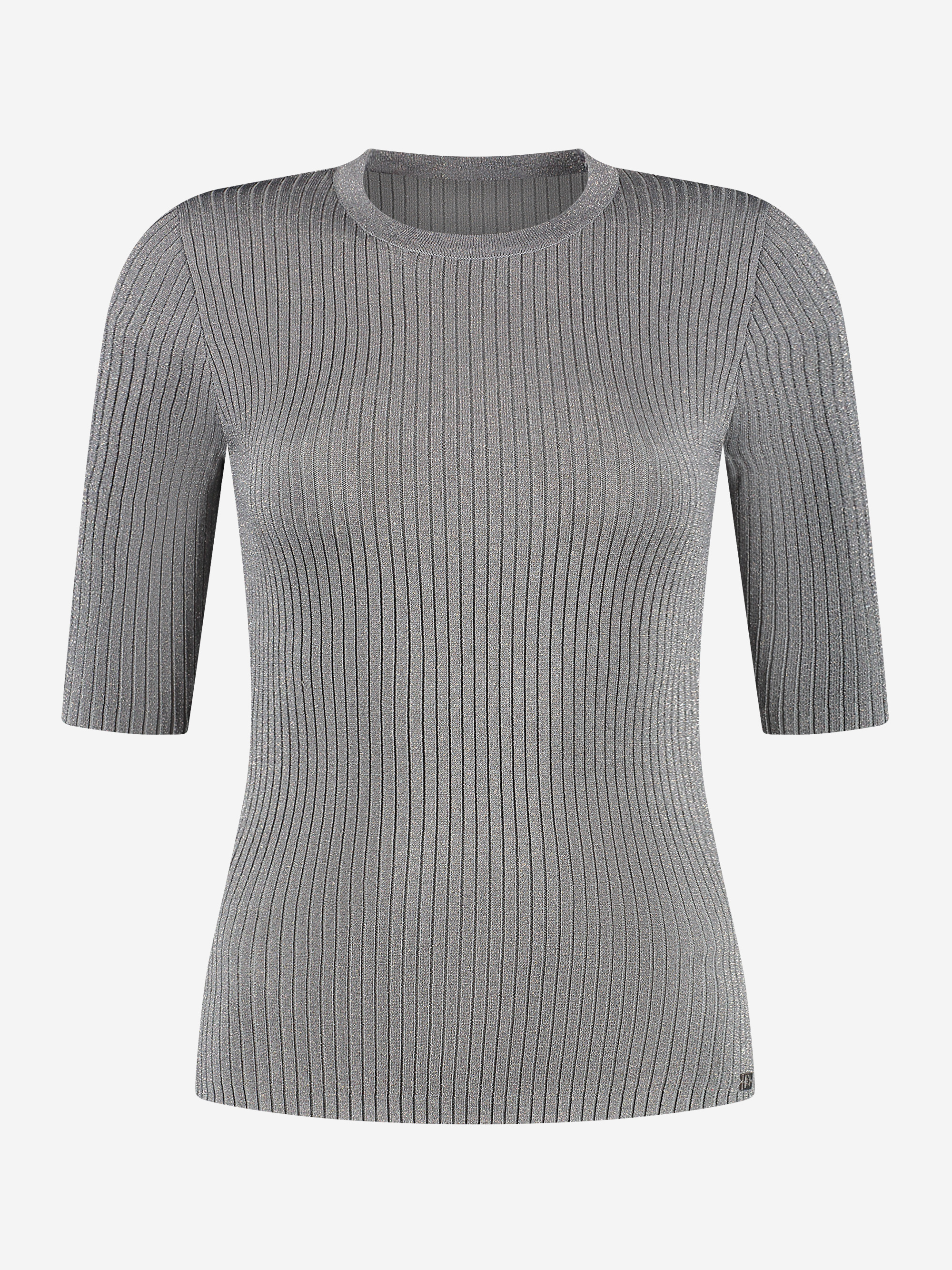 Ribbed top with half long sleeves