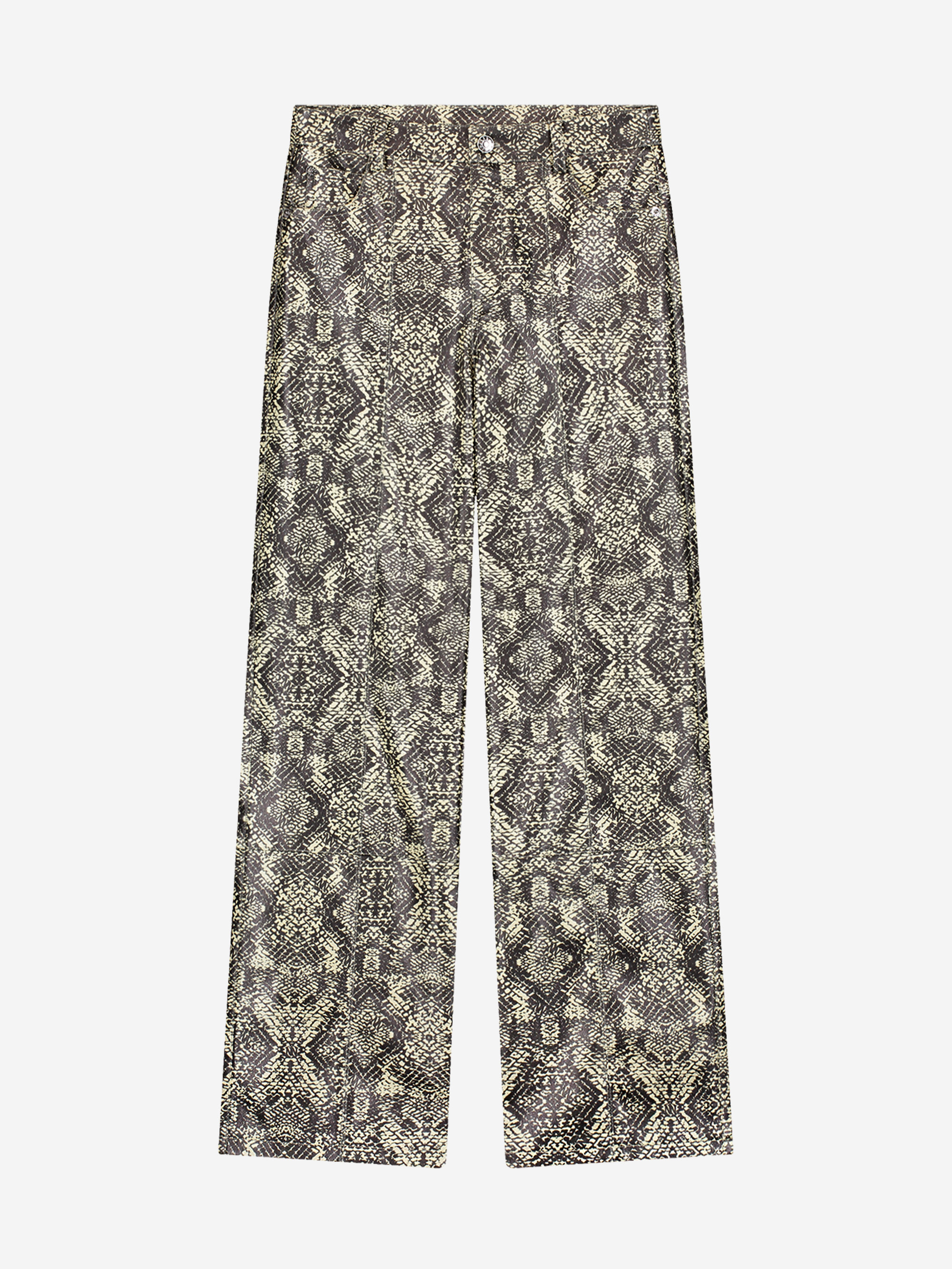 Snake print pants with a straight fit