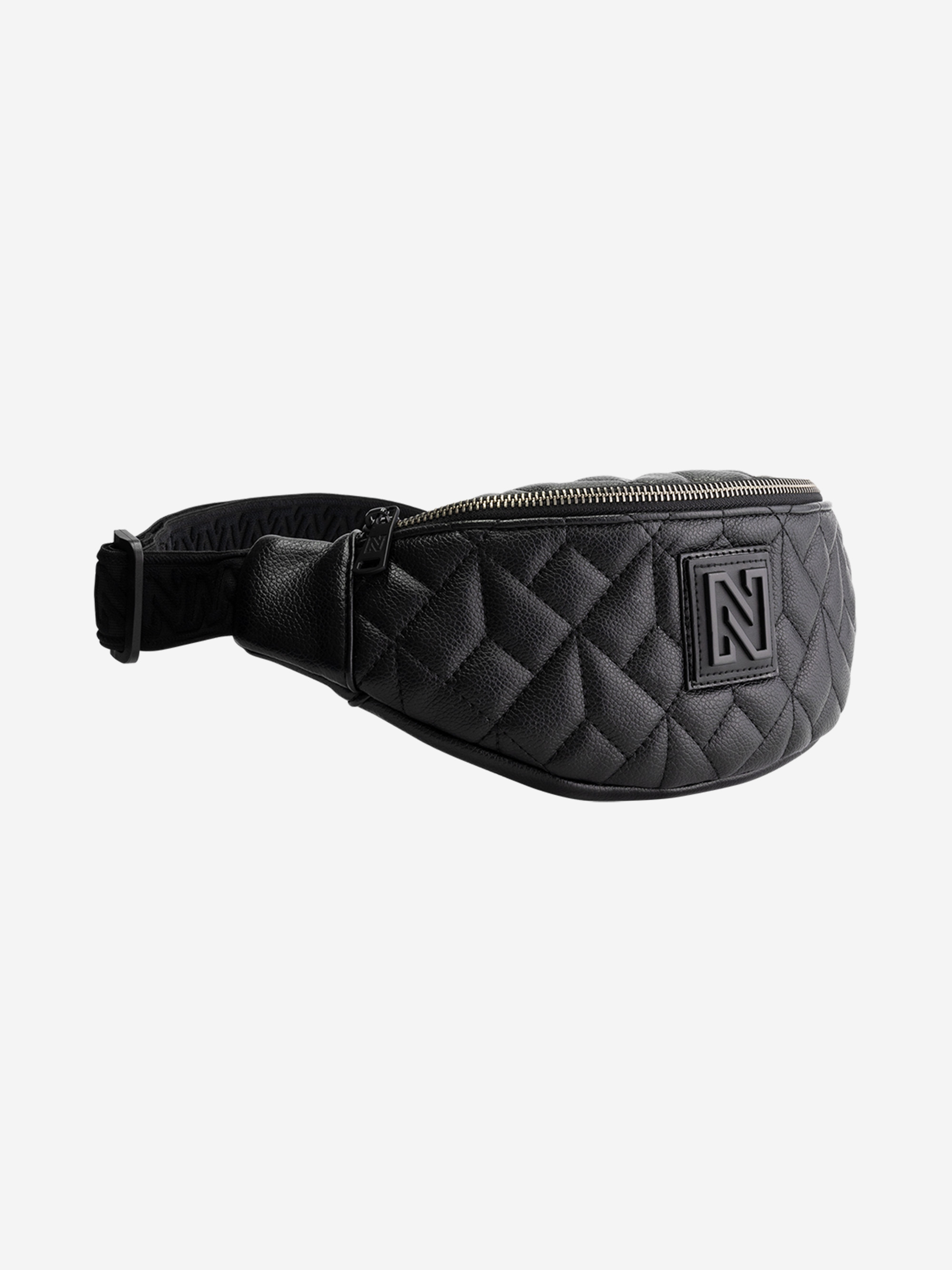 Gewatteerde heuptas met leren look en N-logo