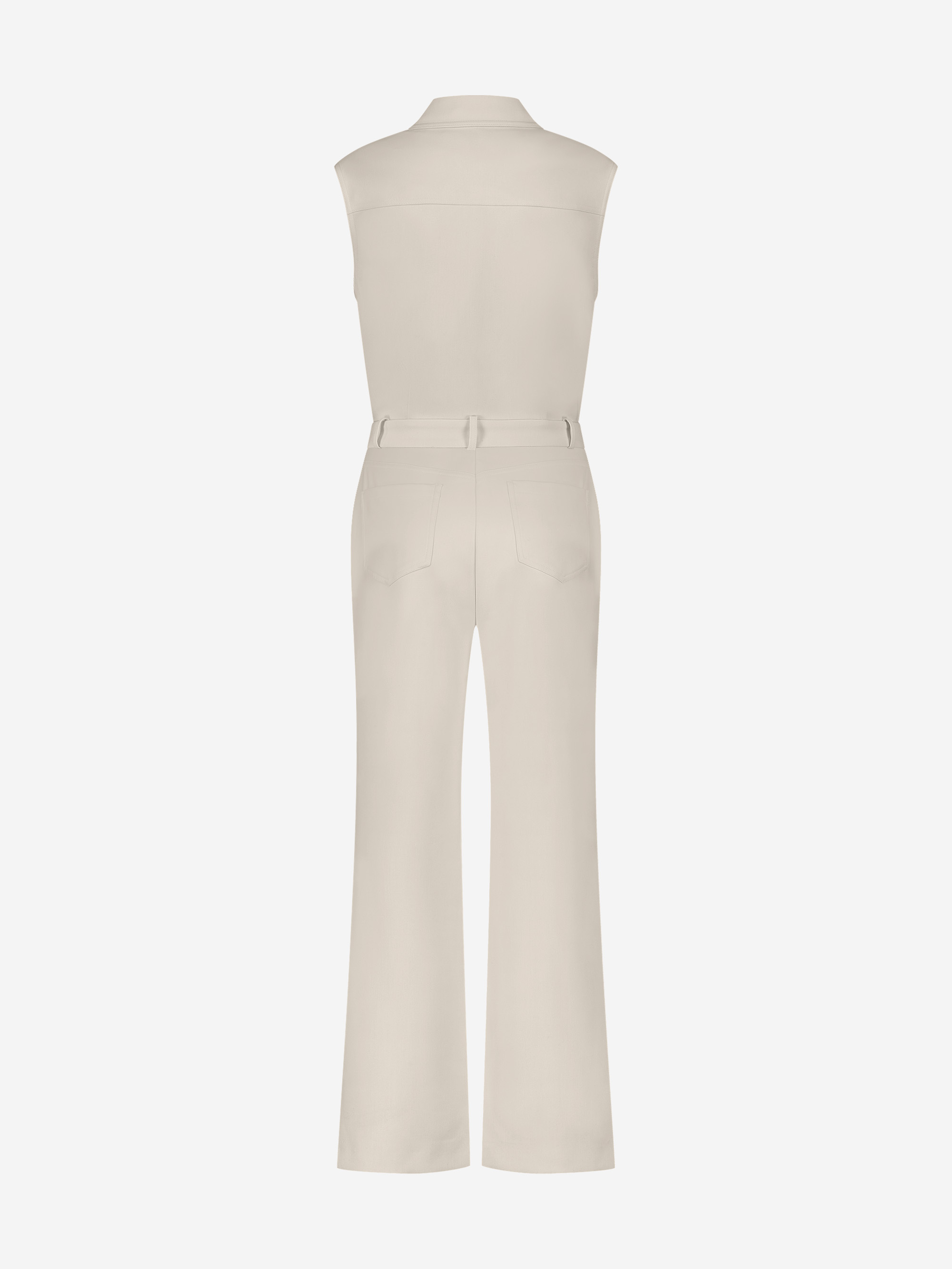 Fitted jumpsuit with row of FH buttons and wide legs