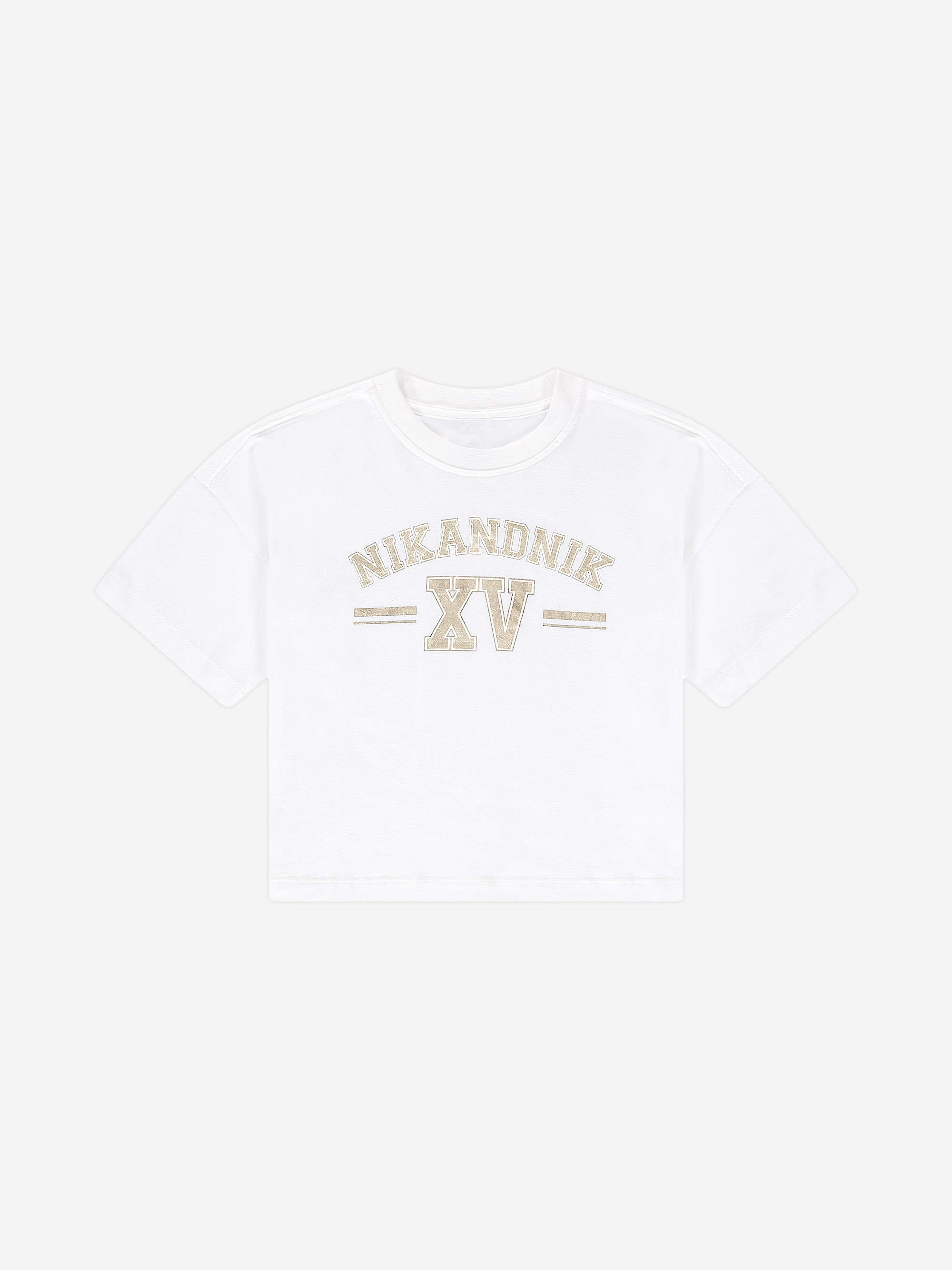 Cropped T-shirt met grafisch NIK&NIK logo