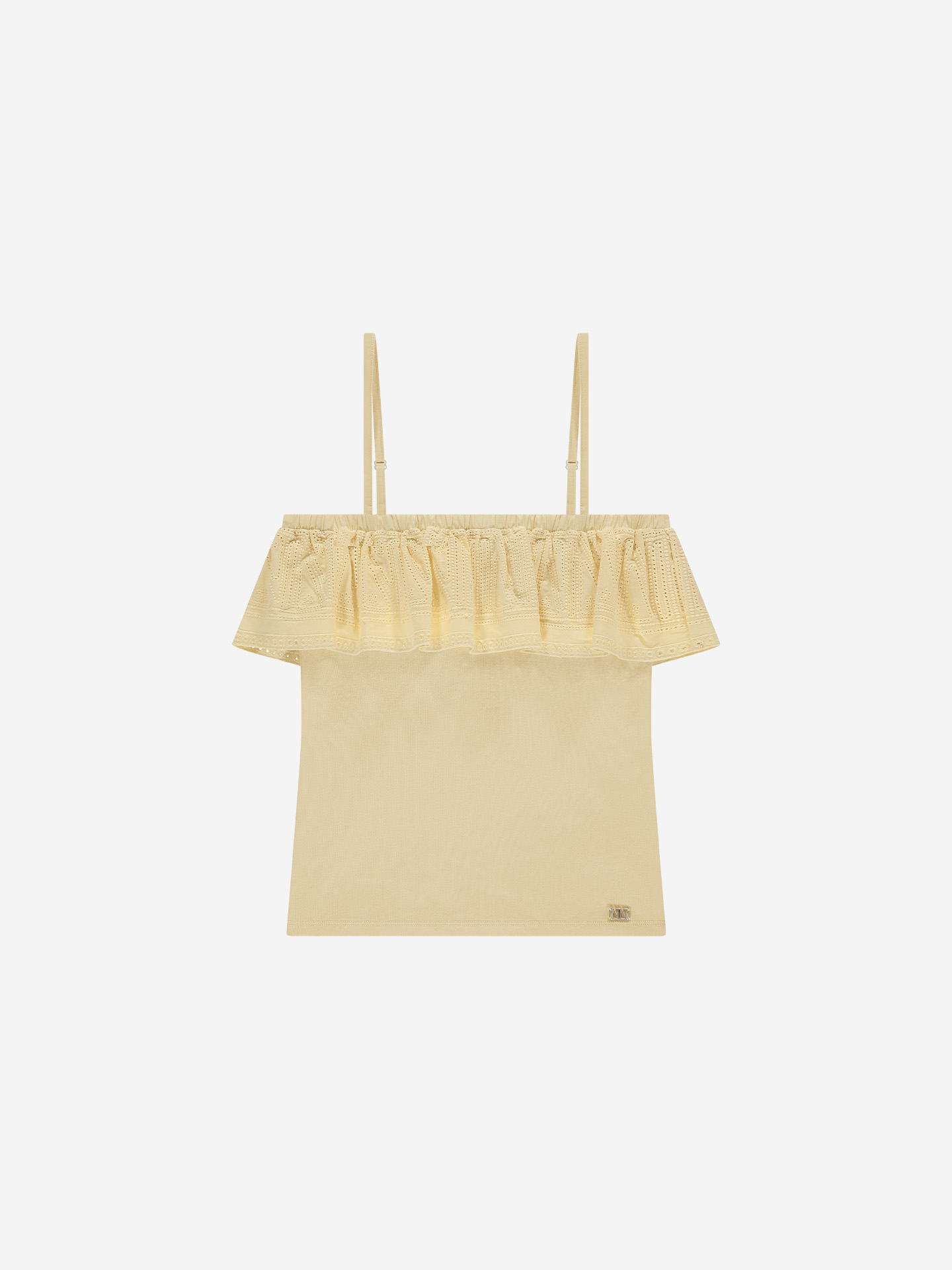 Top met volant en broderie