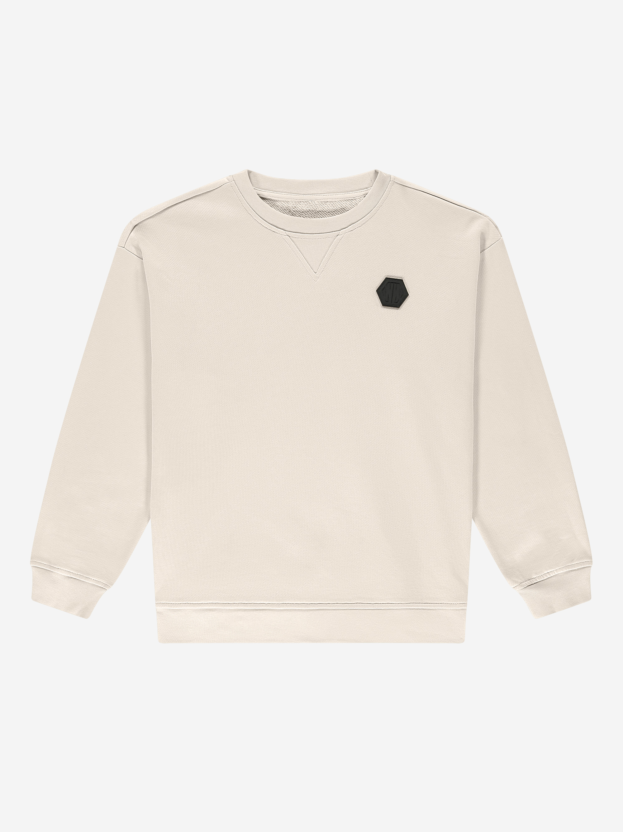 Oversized sweater with logo patch